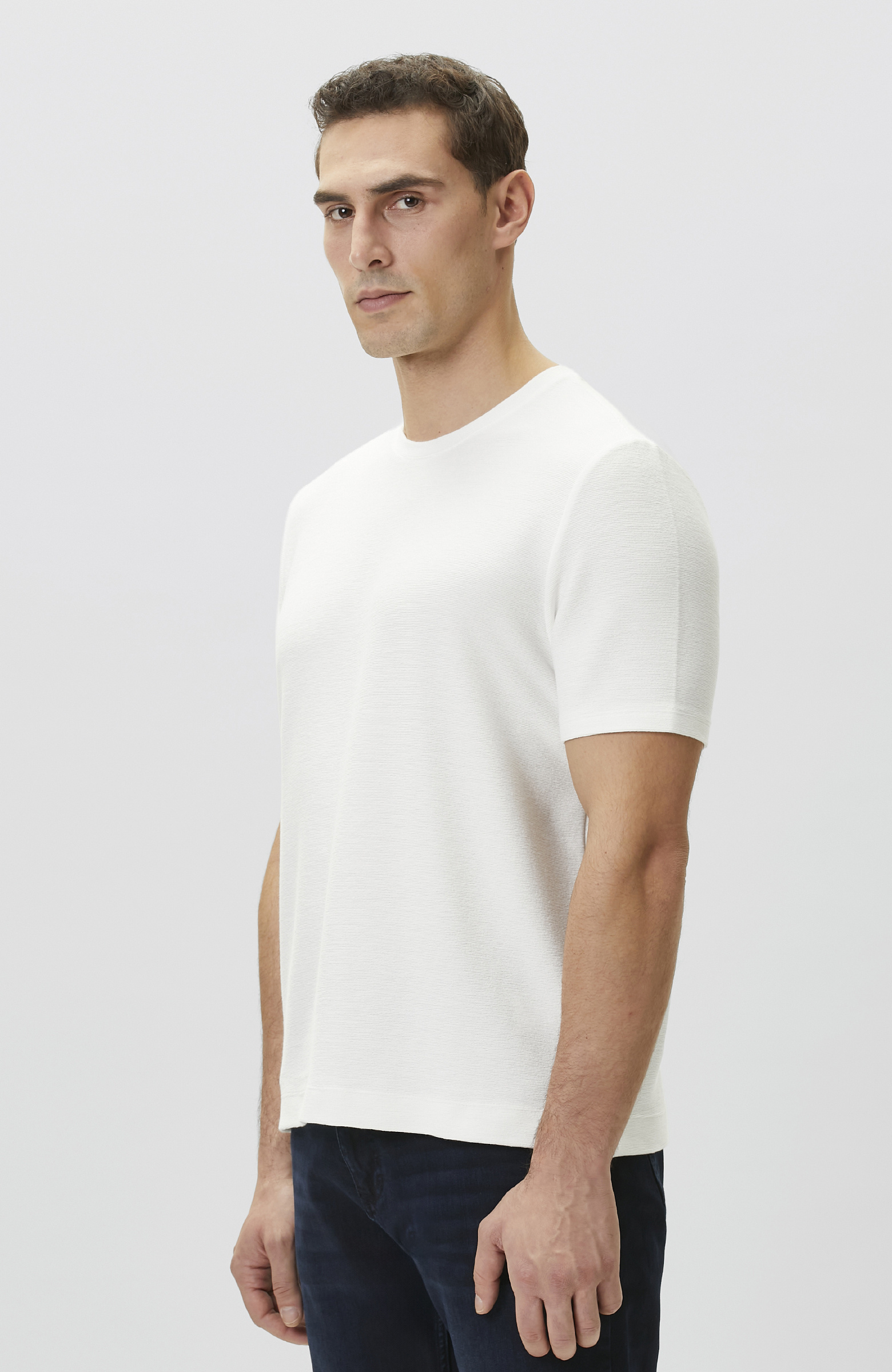 Ekru Jakarlı T-shirt