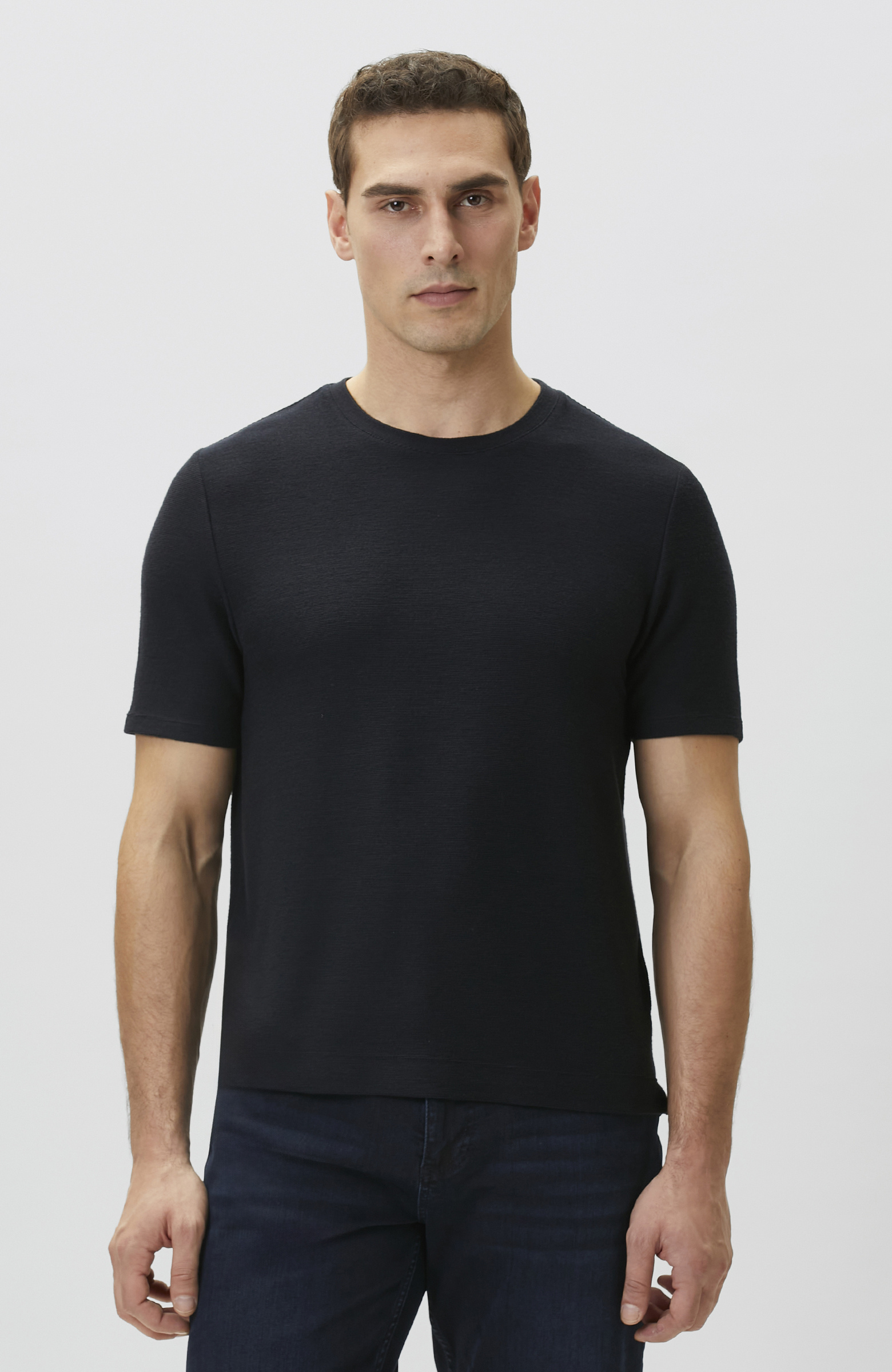 Lacivert Jakarlı T-shirt