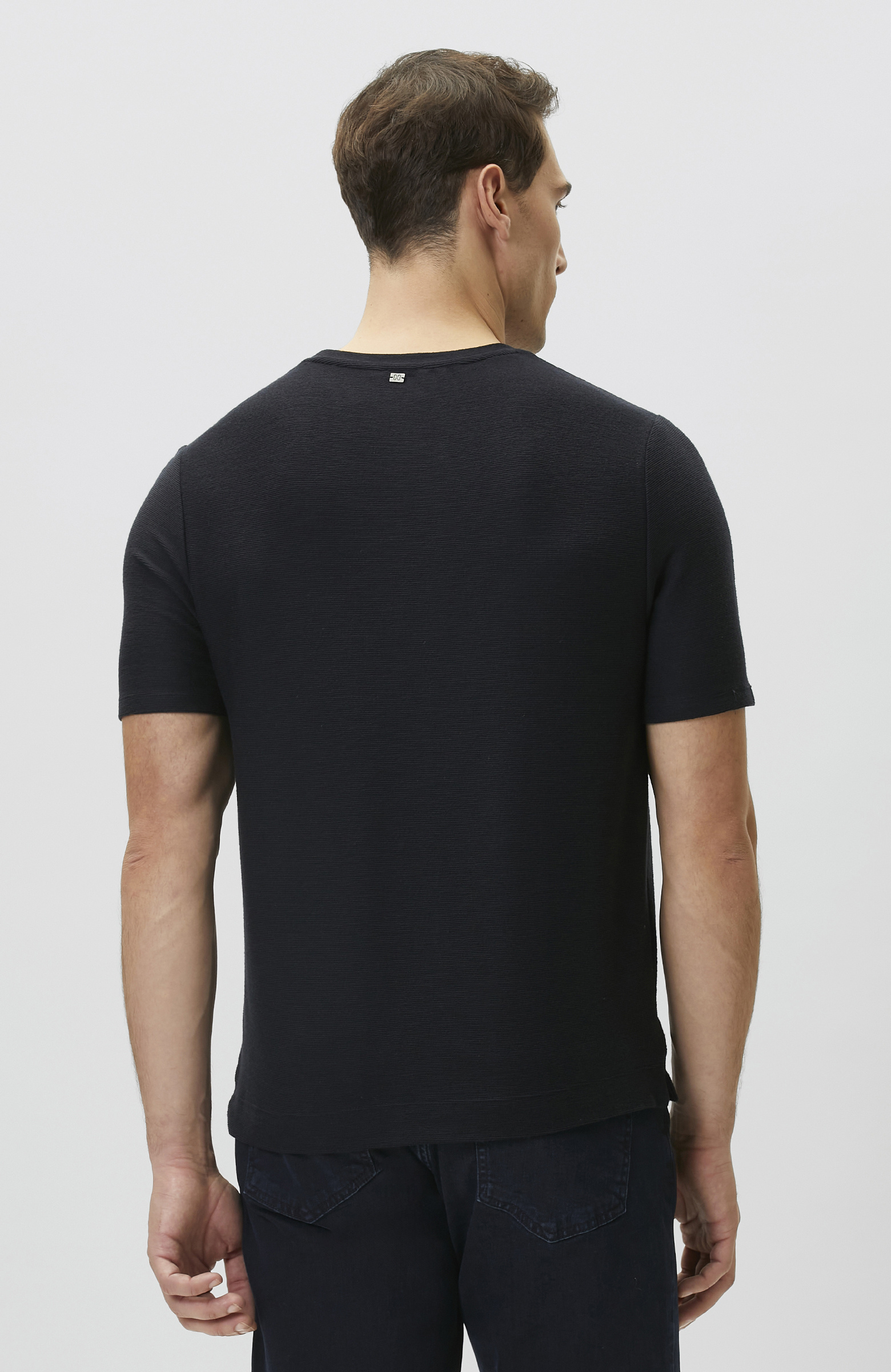 Lacivert Jakarlı T-shirt