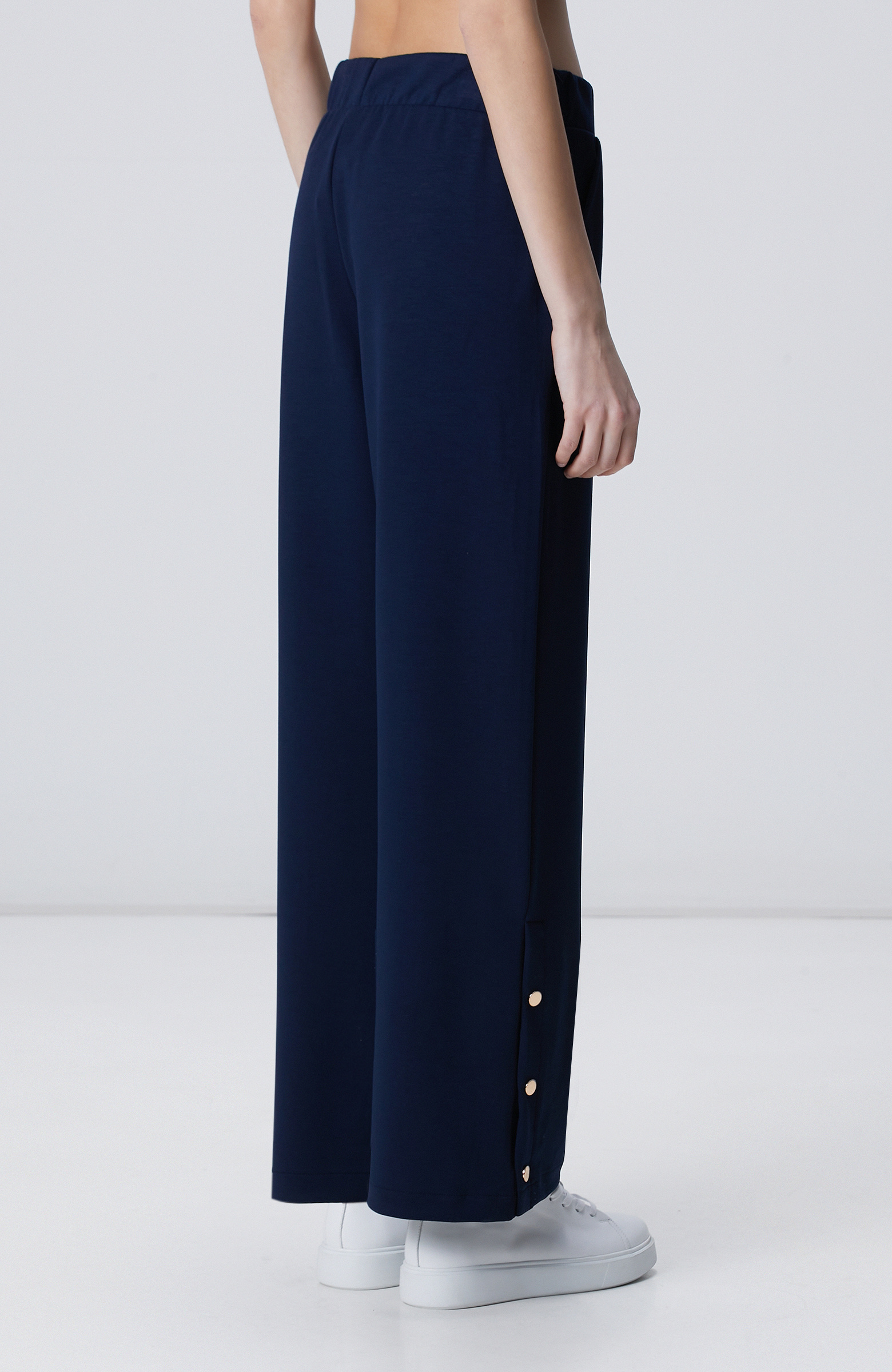 Lacivert Geniş Paça Çıtçıt Düğme Eşofman