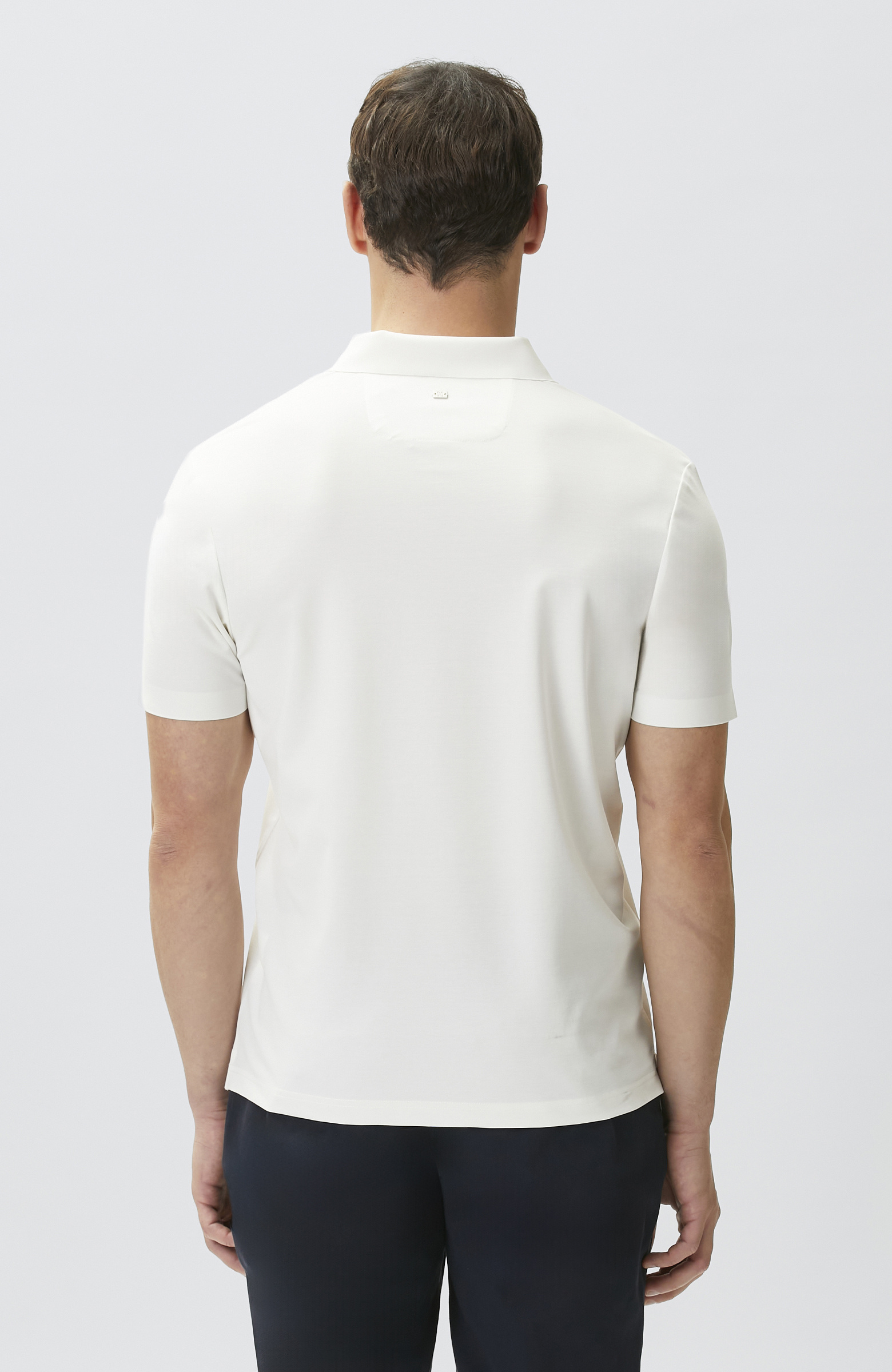 Beyaz Fermuarlı Cupro Modal T-shirt