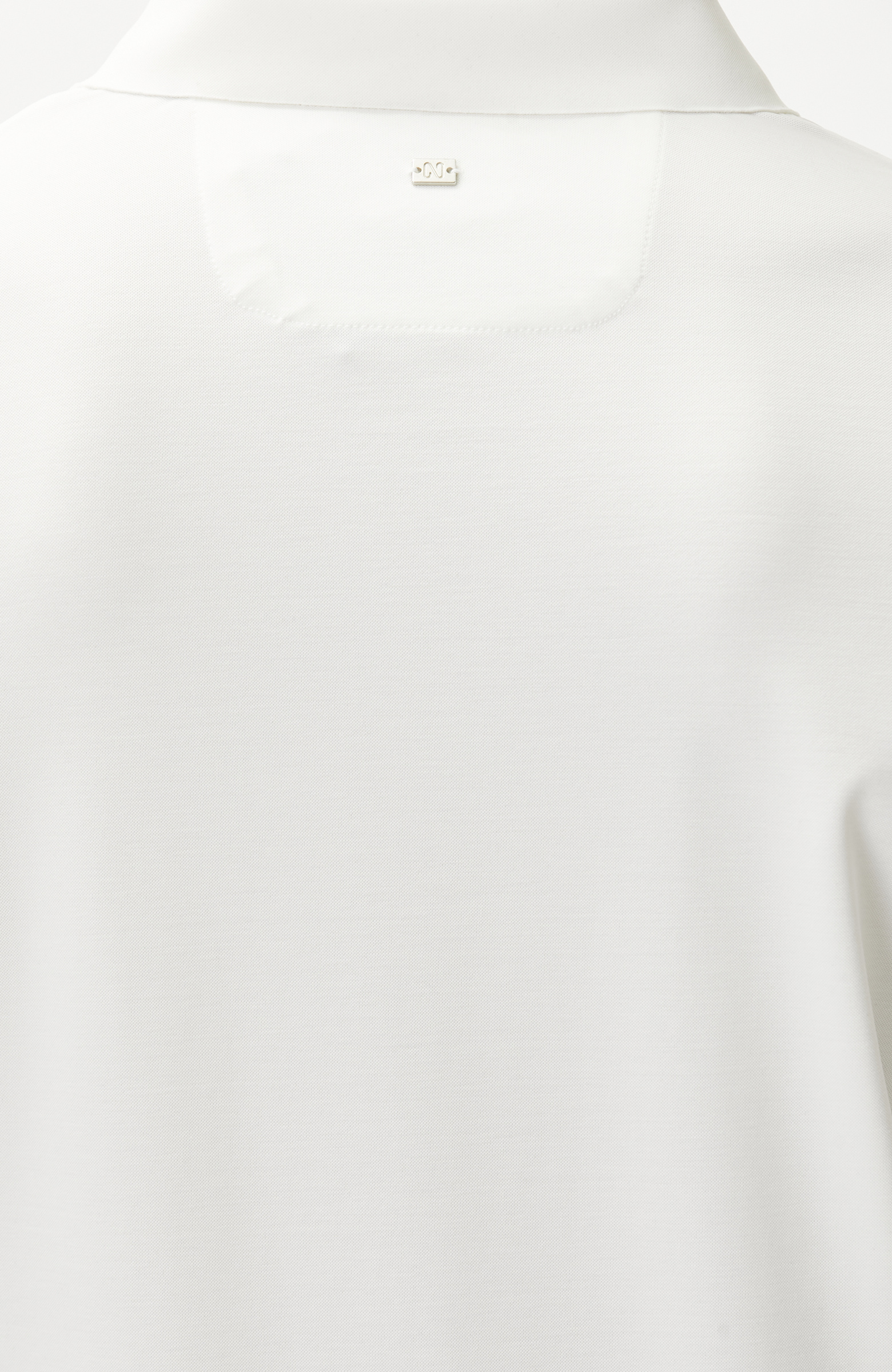 Beyaz Fermuarlı Cupro Modal T-shirt