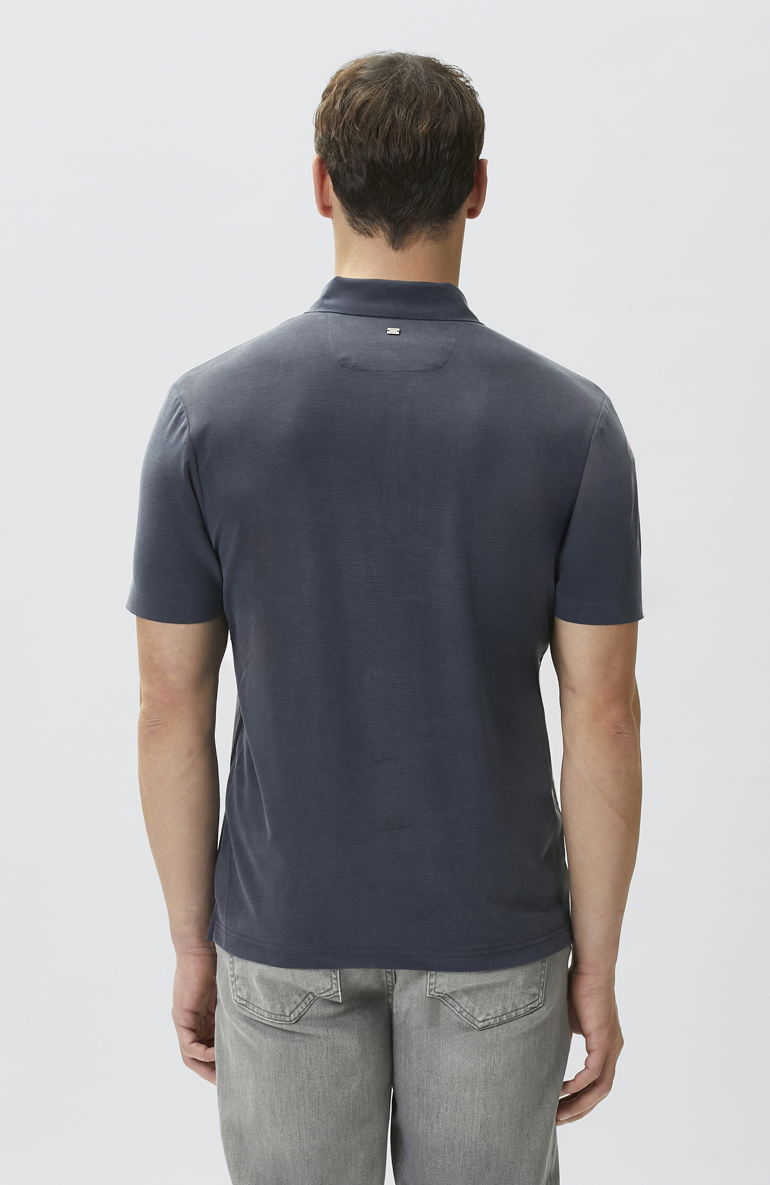 Lacivert Fermuarlı Cupro Modal T-shirt