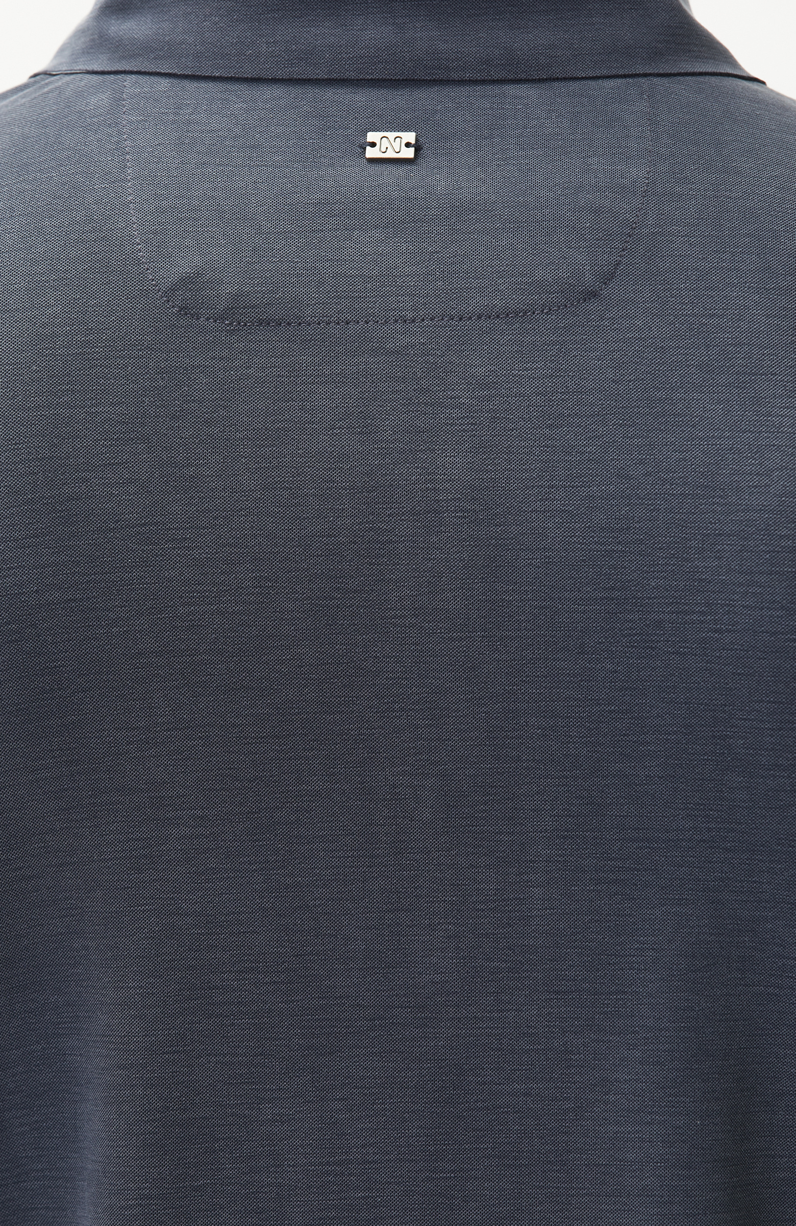 Lacivert Fermuarlı Cupro Modal T-shirt