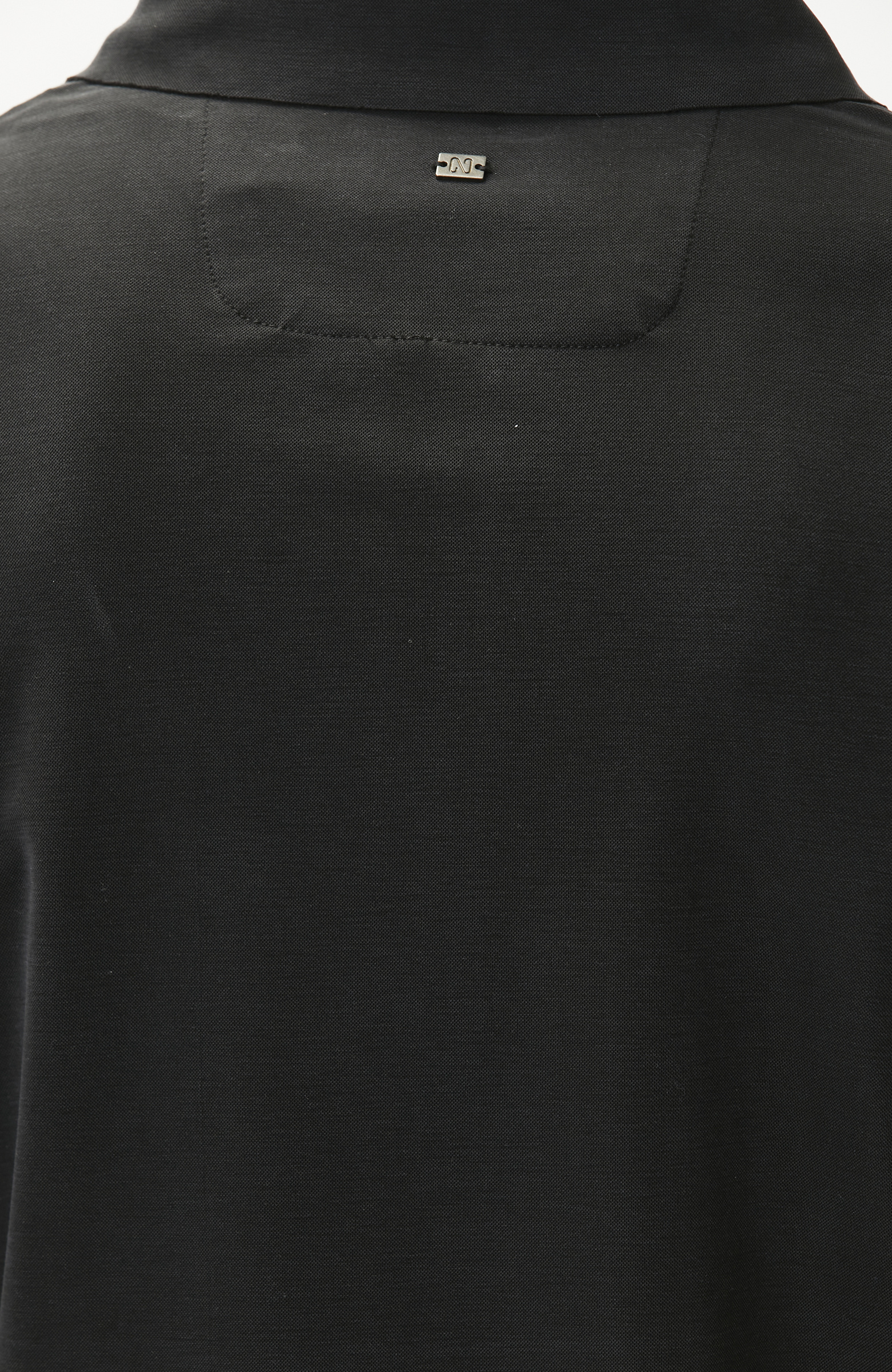 Siyah Fermuarlı Cupro Modal T-shirt