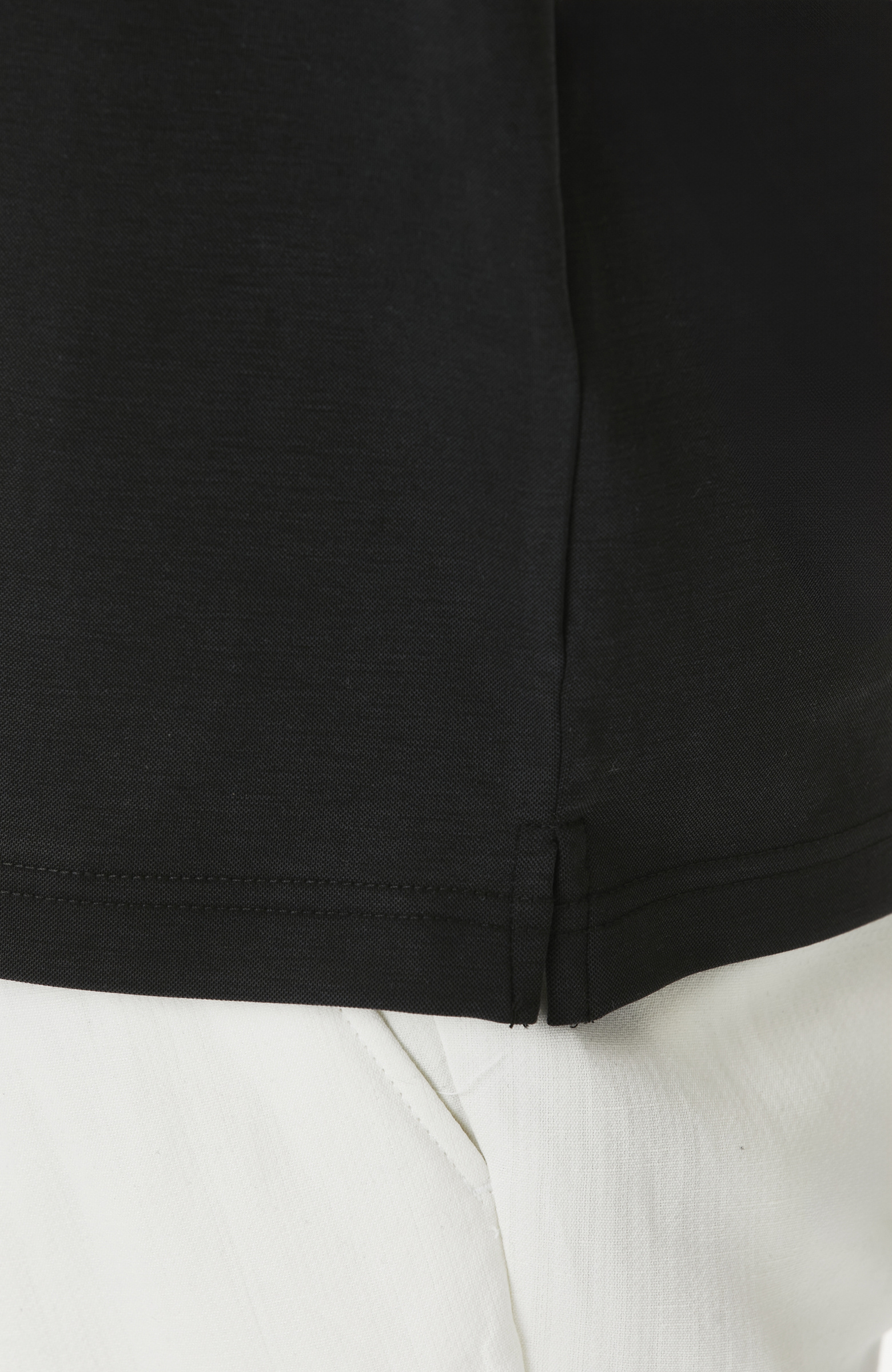 Siyah Fermuarlı Cupro Modal T-shirt