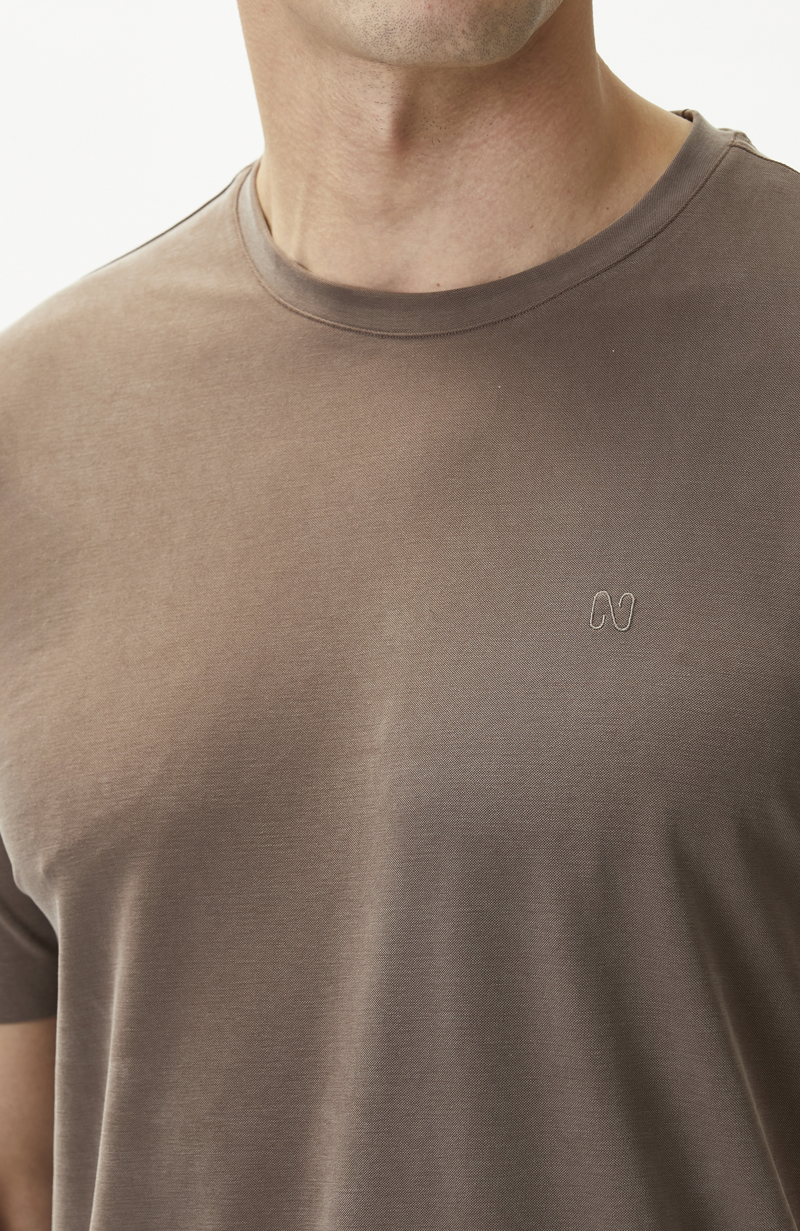 Kahverengi Cupro Teknik T-shirt