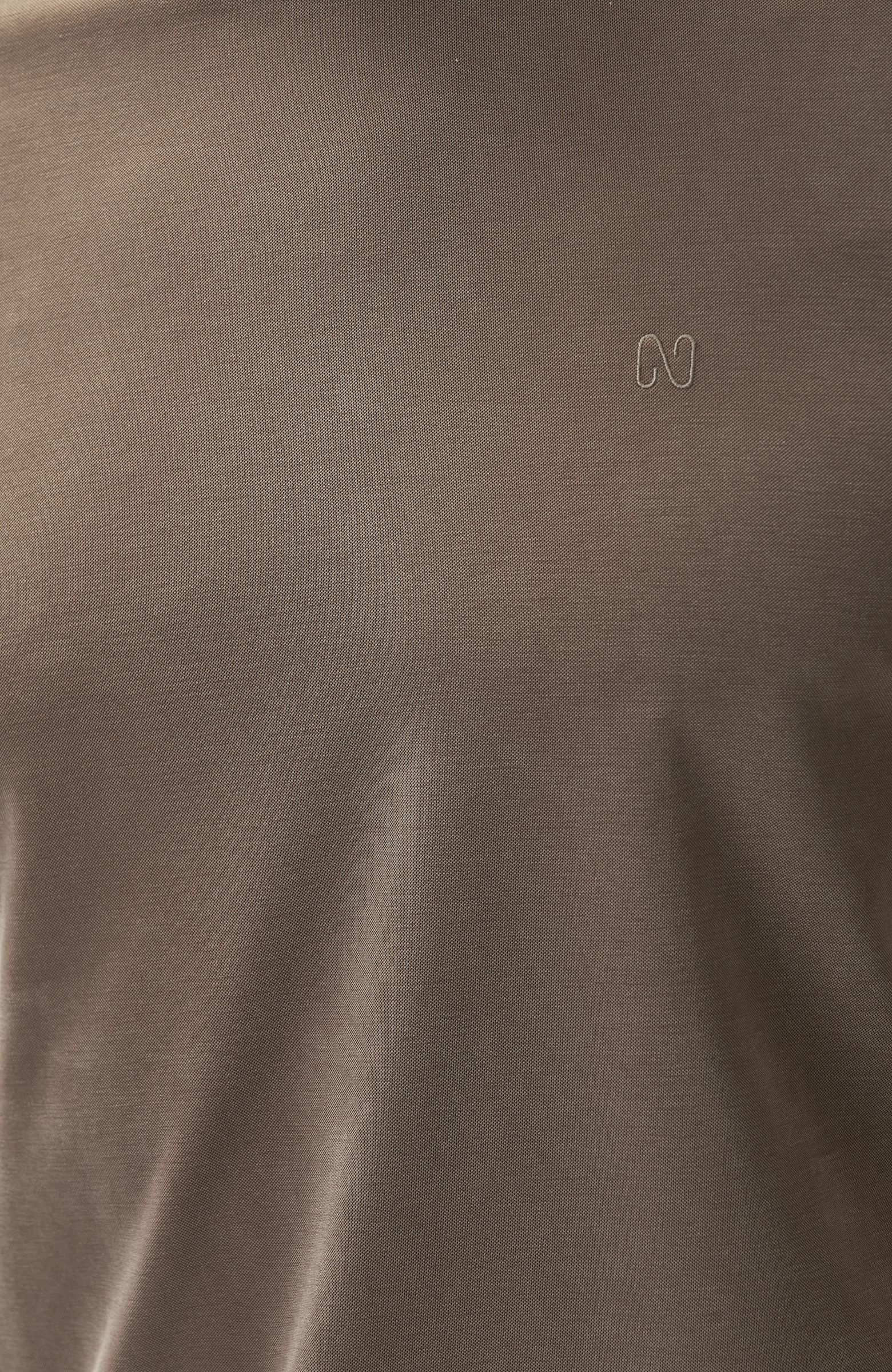 Kahverengi Cupro Teknik T-shirt