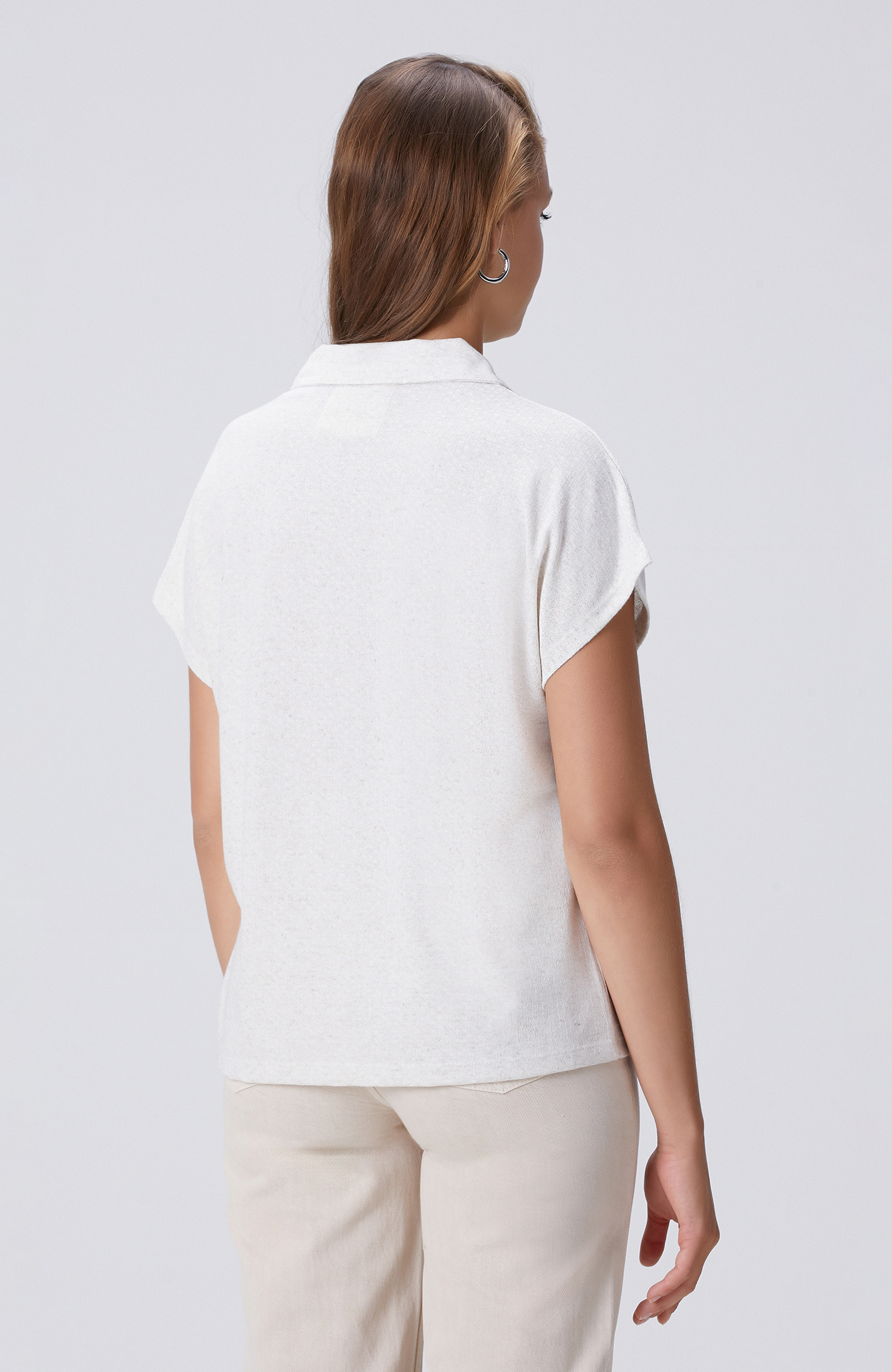 Bej Melanj Payet Nakış Detaylı T-shirt