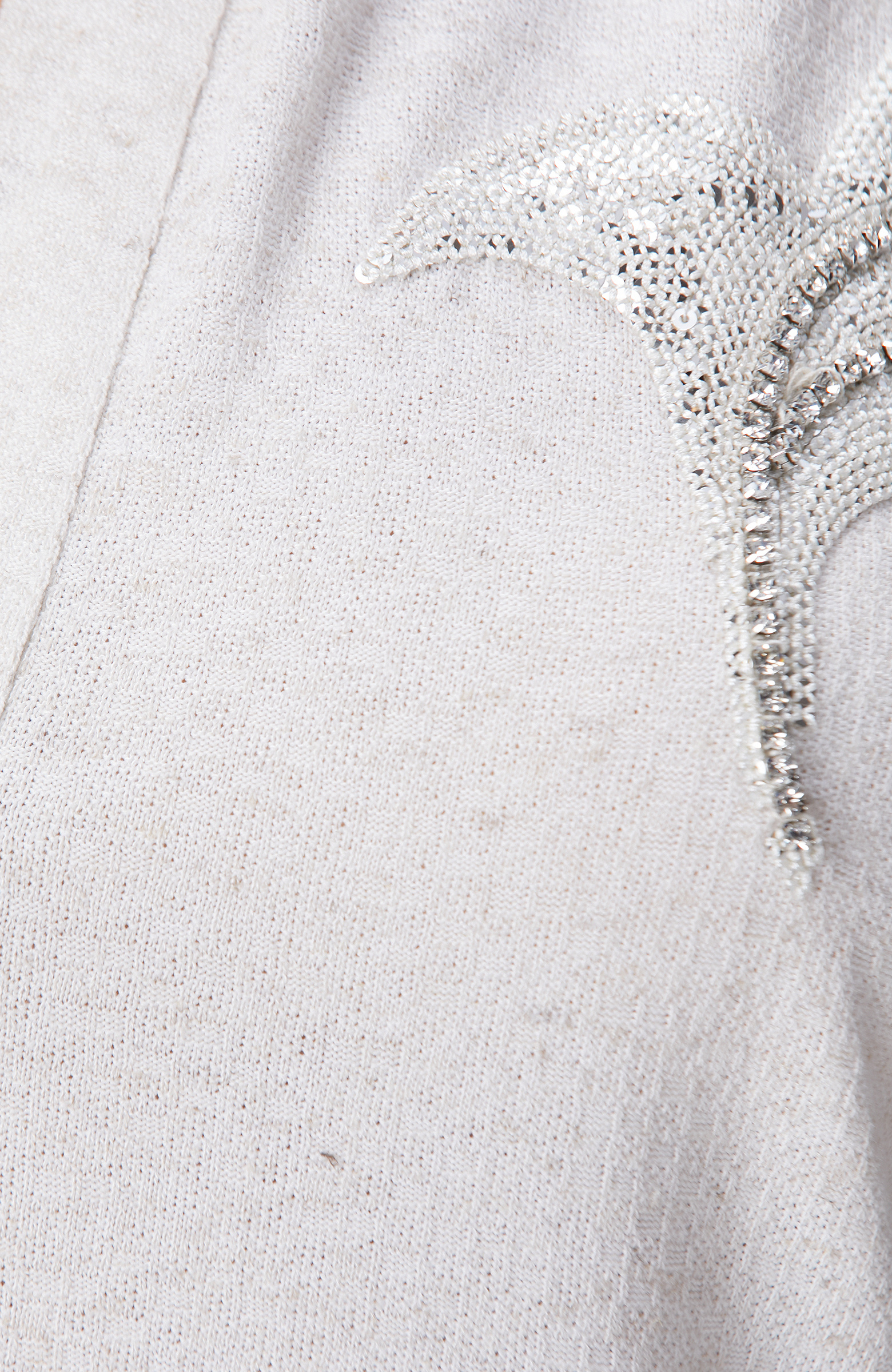 Bej Melanj Payet Nakış Detaylı T-shirt