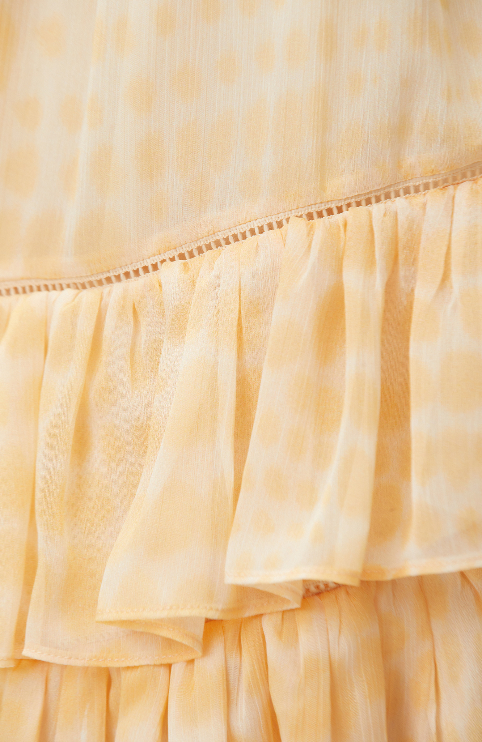 Sarı Puantiye Desenli Etek