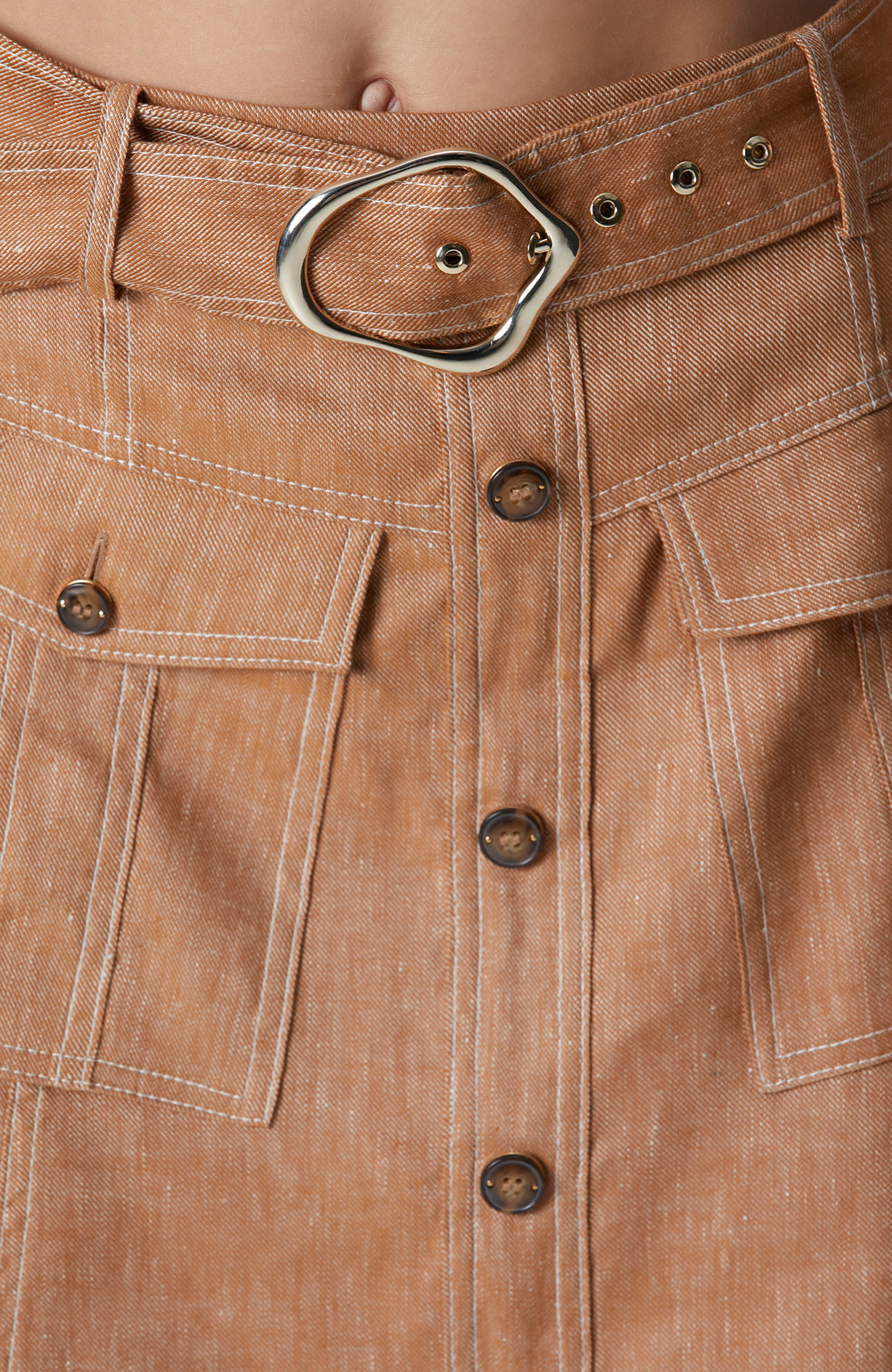 Tütün Keten Karışımlı Etek