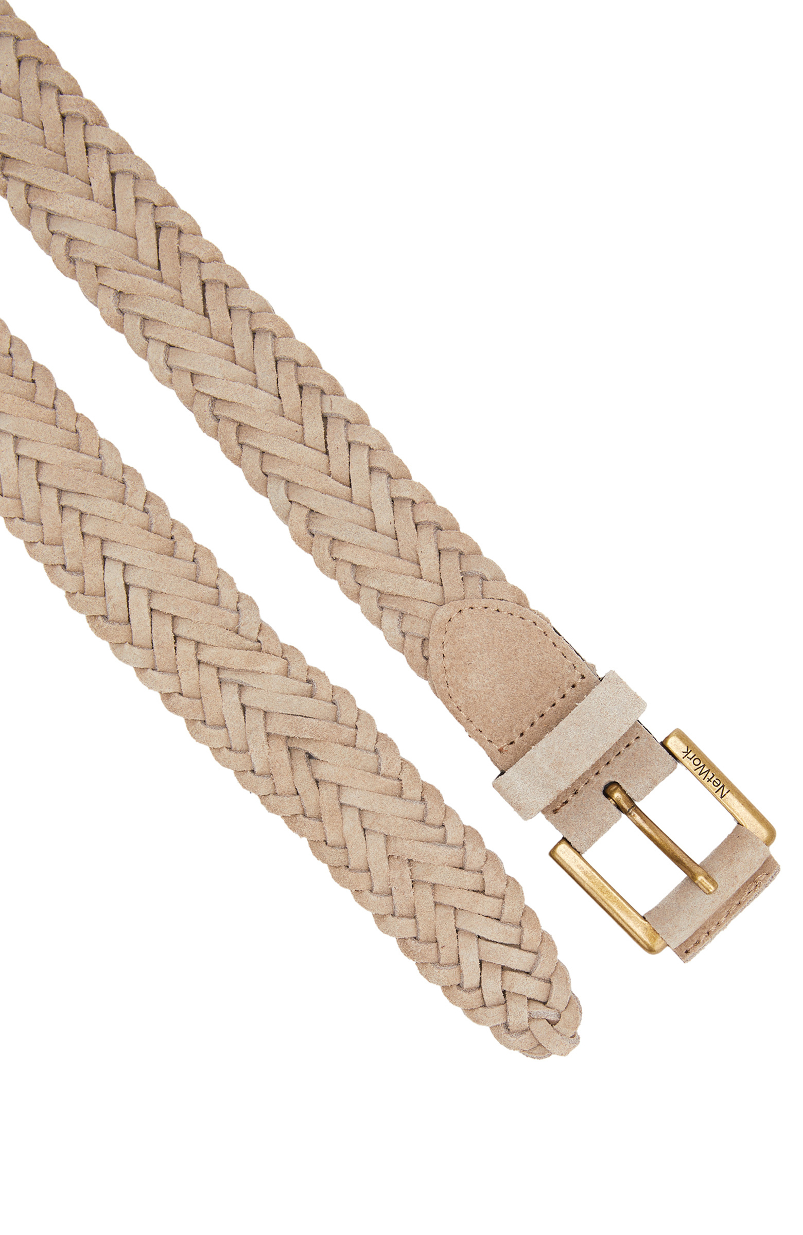 Bej Örgü Erkek Süet Kemer