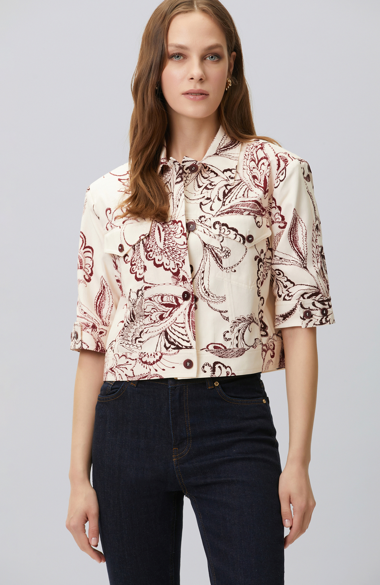 Cherry Paisley Patterned Jacket