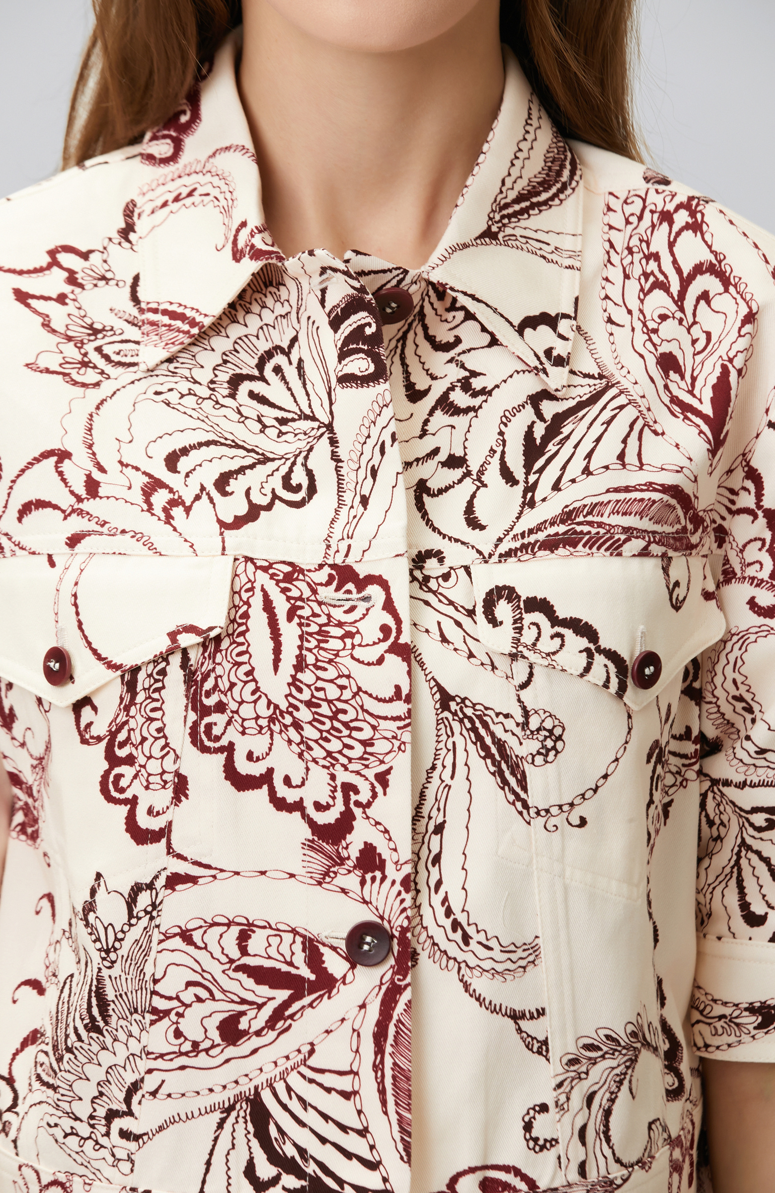 Cherry Paisley Patterned Jacket