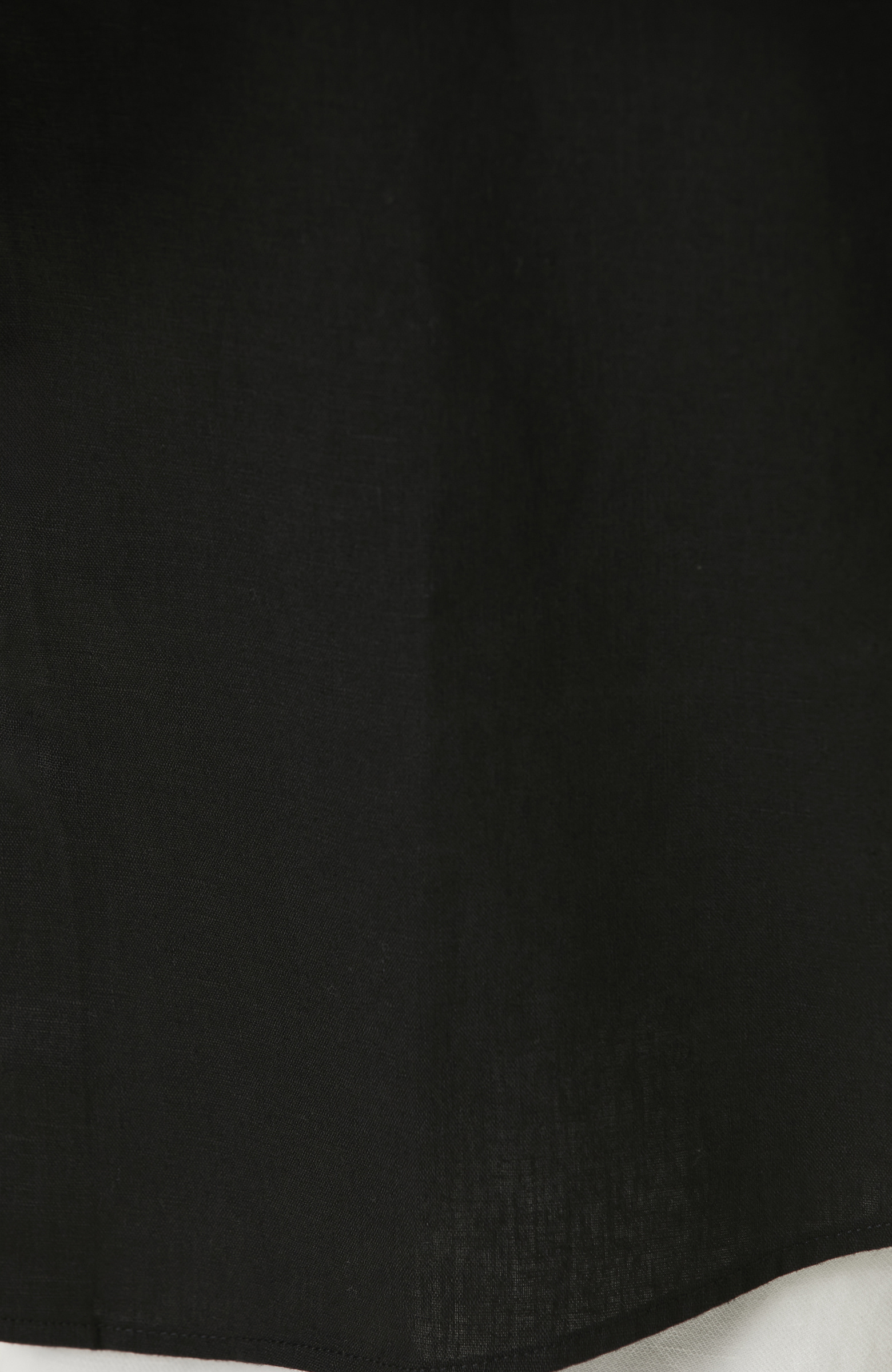 Slim Fit Siyah Keten Gömlek