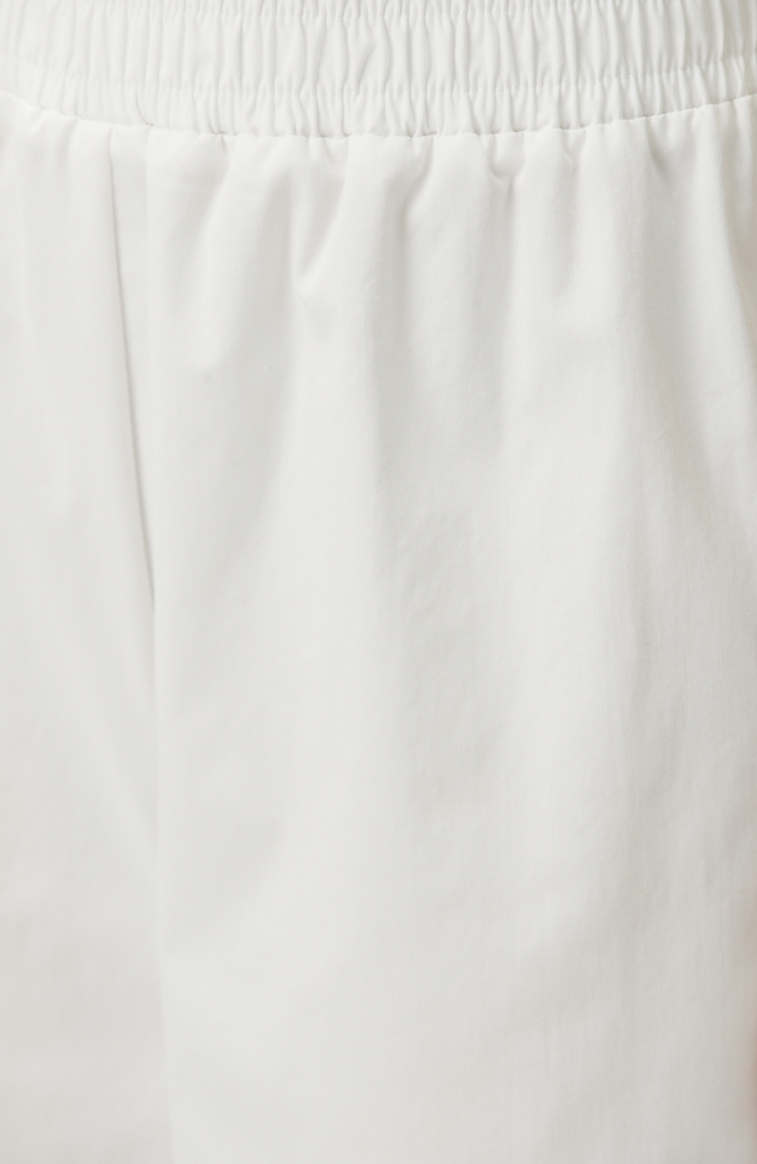 White Elastic Waist Loose Trousers