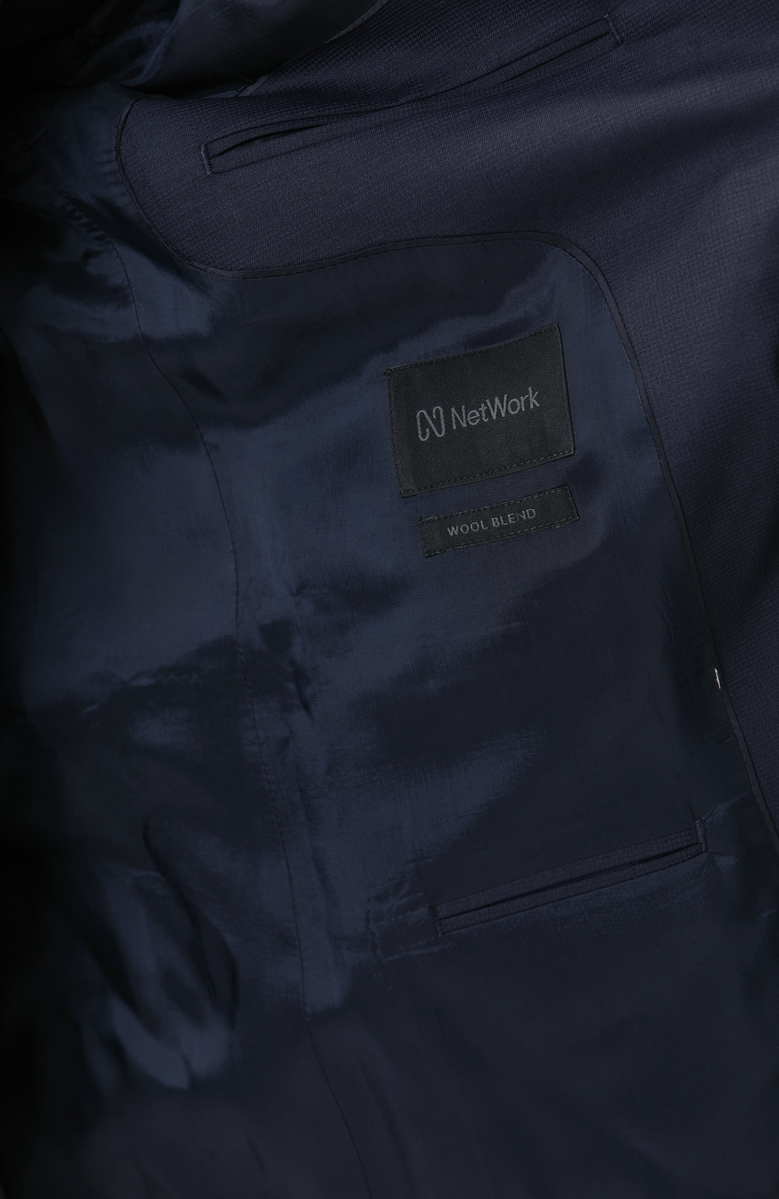 Lacivert Kazayağı Desen Yün Karışımlı Takım Elbise