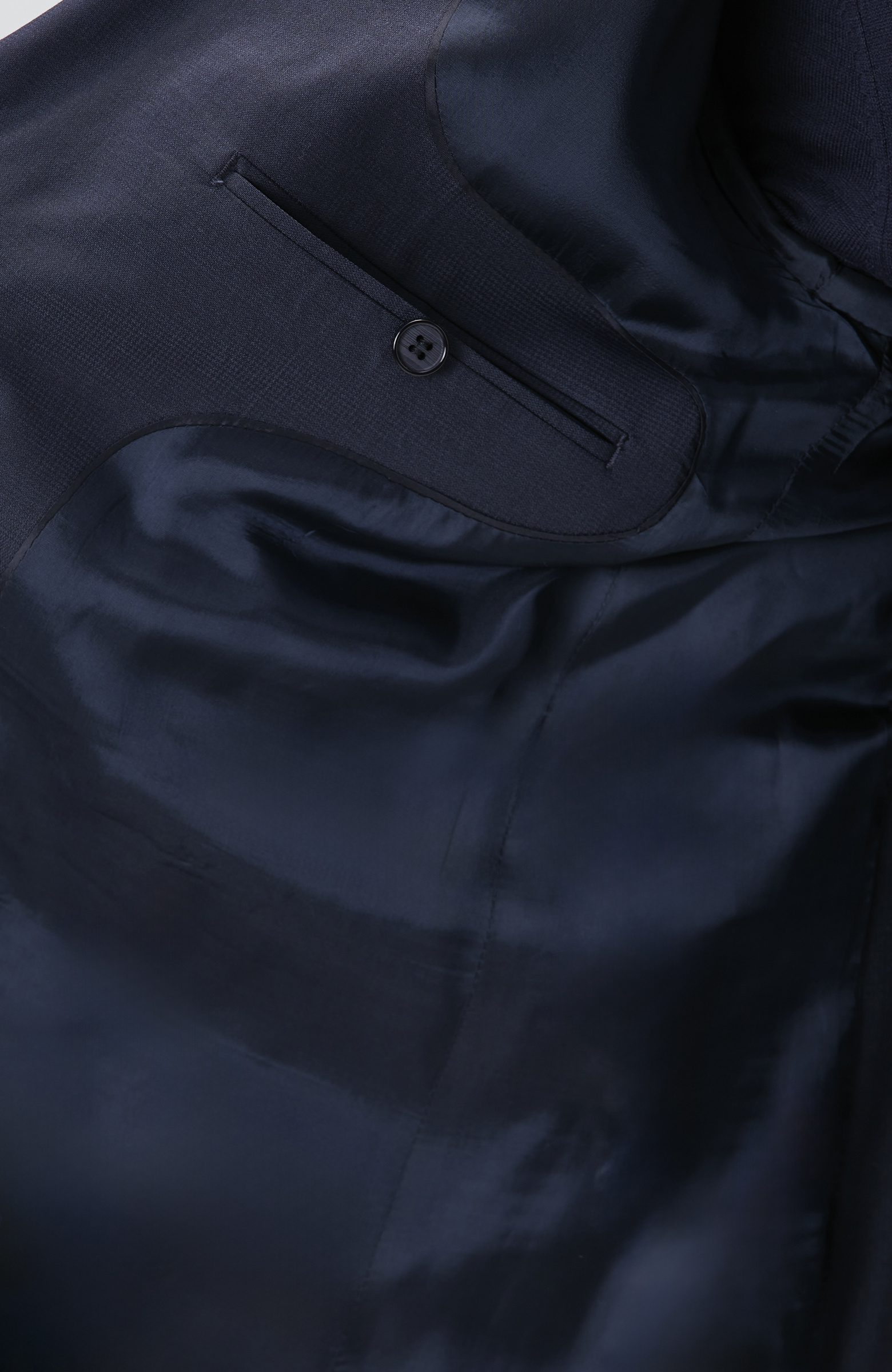 Lacivert Kazayağı Desen Yün Karışımlı Takım Elbise