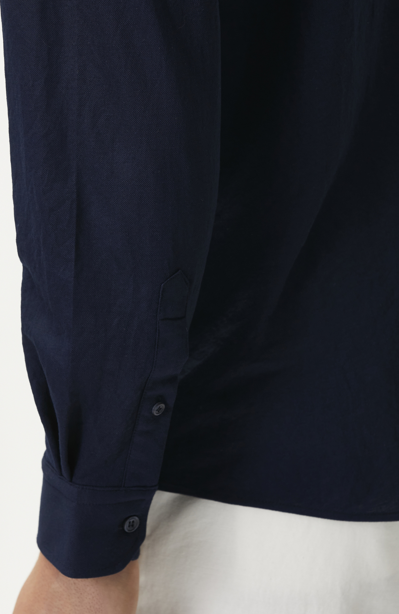 Slim Fit Lacivert Uzun Kol Örme Gömlek