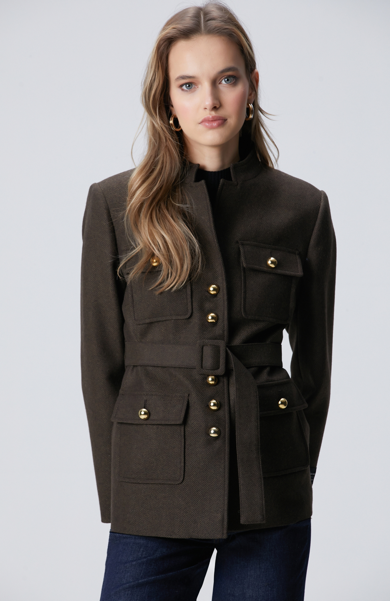 Khaki Wool Blend Jacket