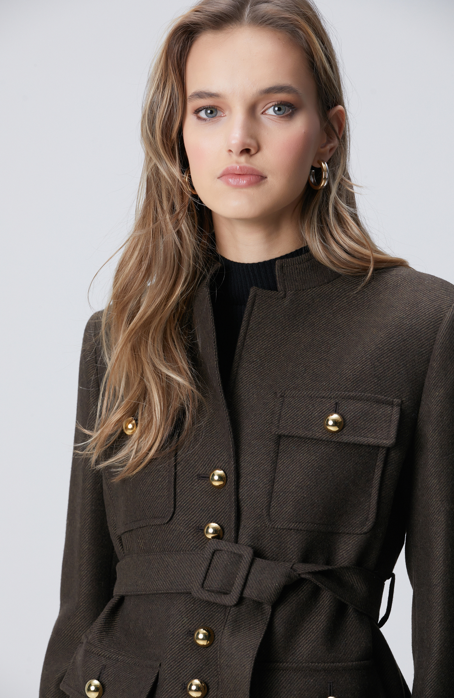 Khaki Wool Blend Jacket