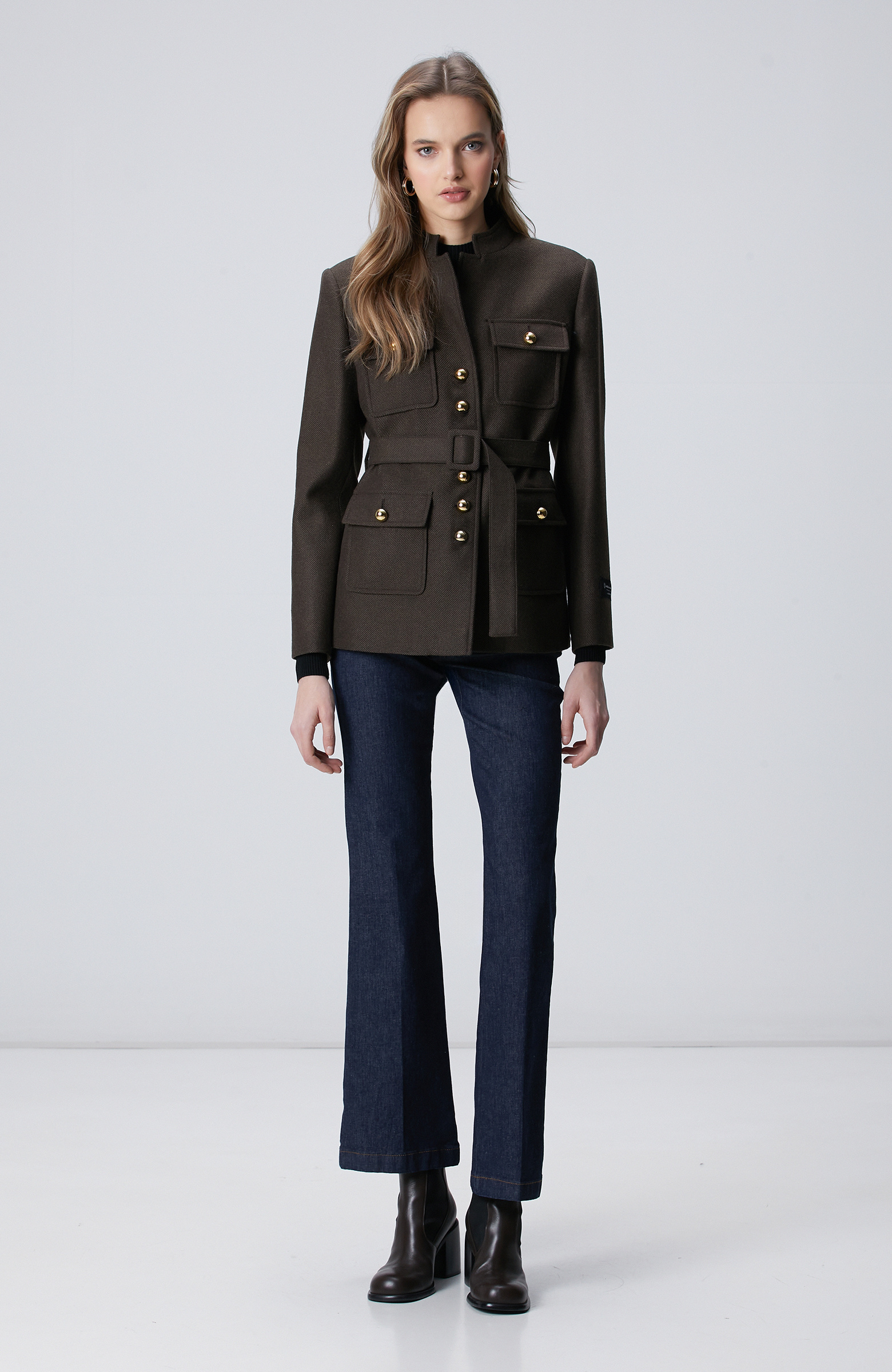 Khaki Wool Blend Jacket