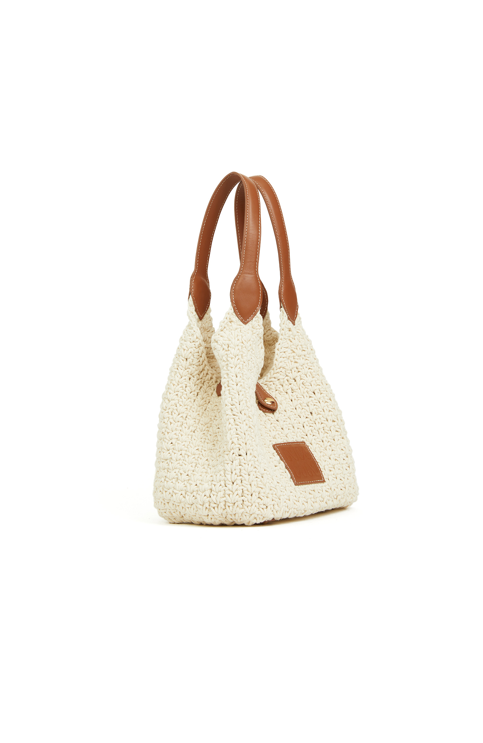 Bej Makrome Kadın Bucket Çanta