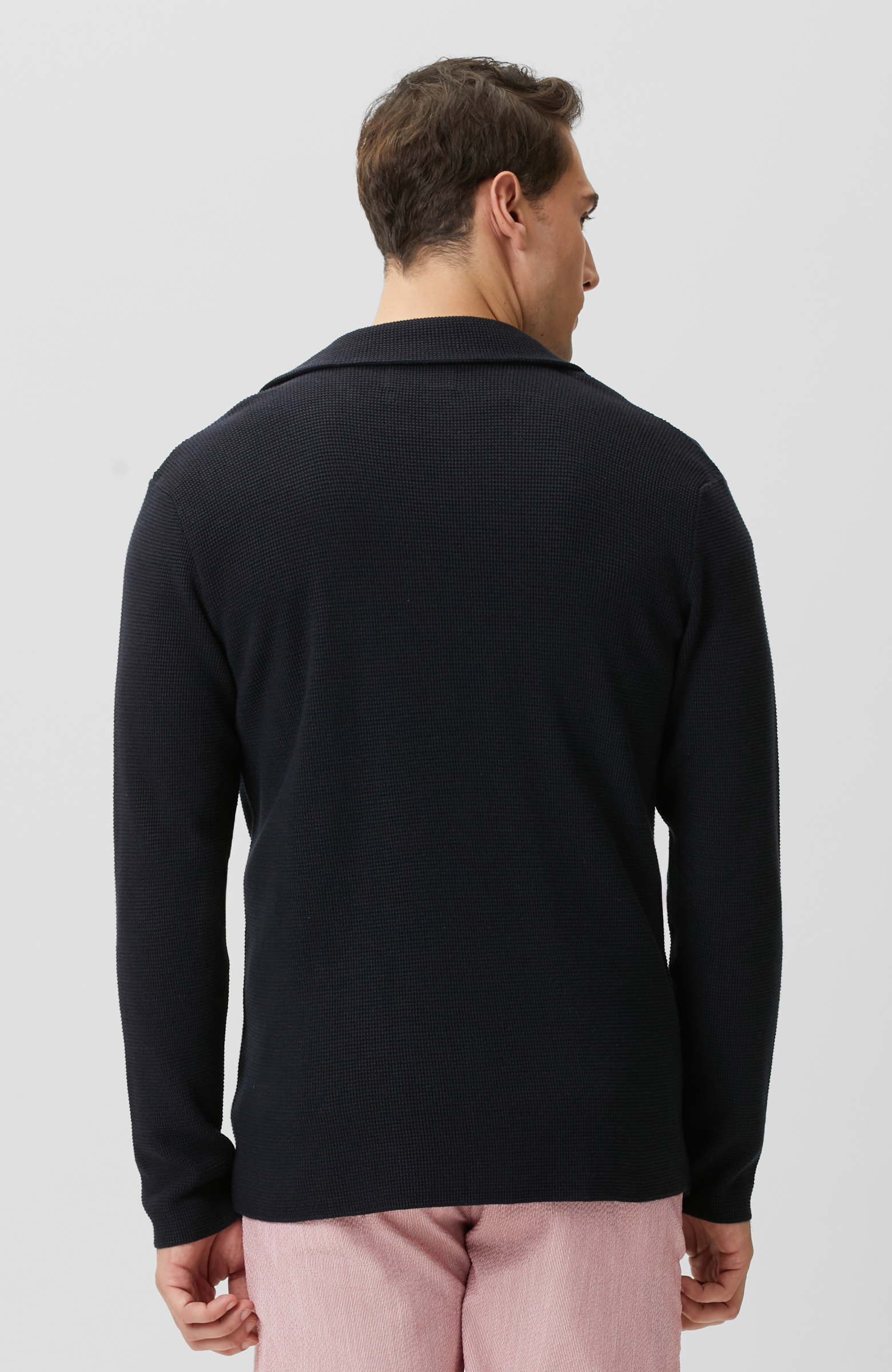 Lacivert Keten Karışımlı Triko Ceket