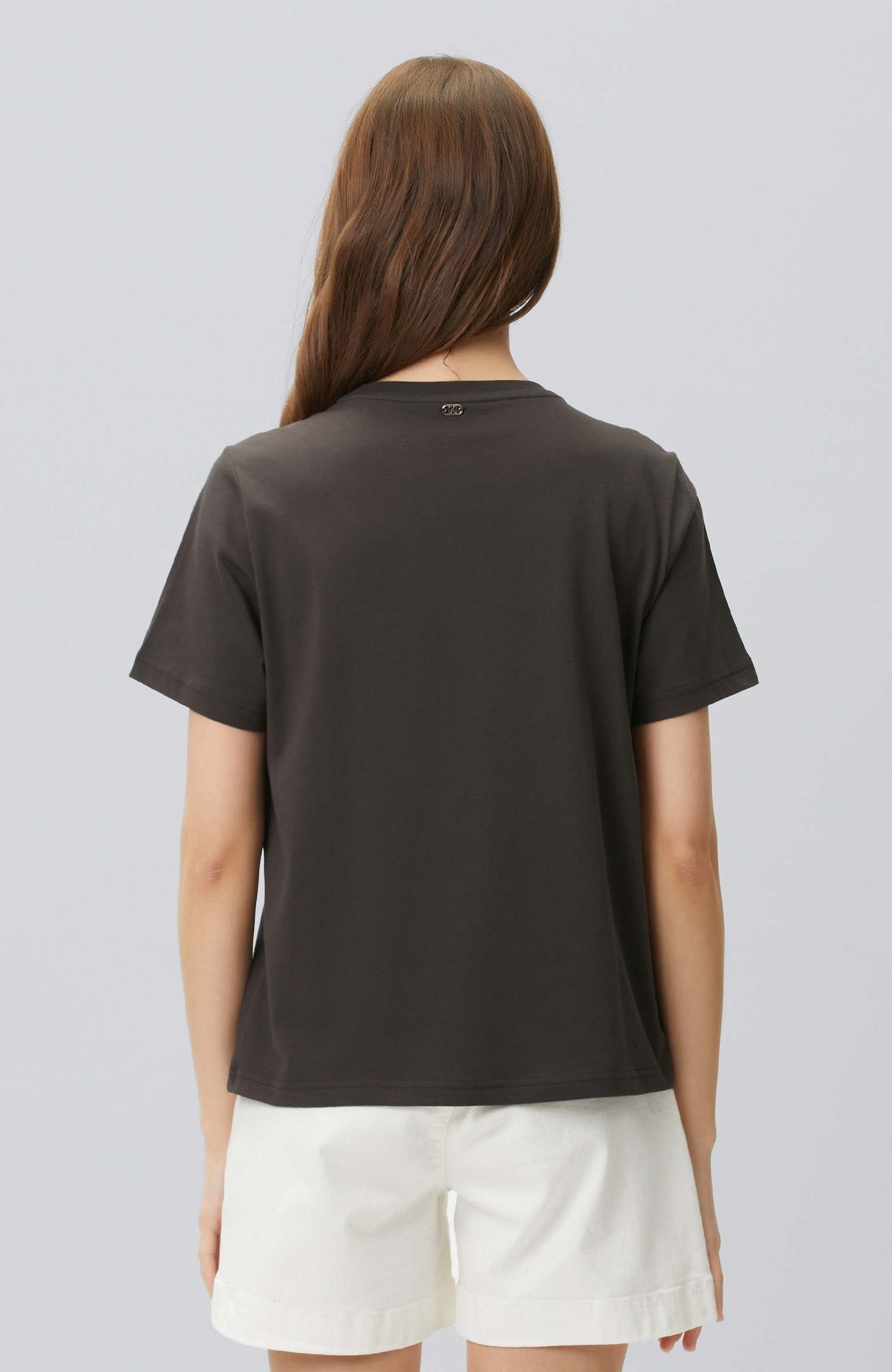 Kahverengi Royal Desen Taş Baskılı T-shirt