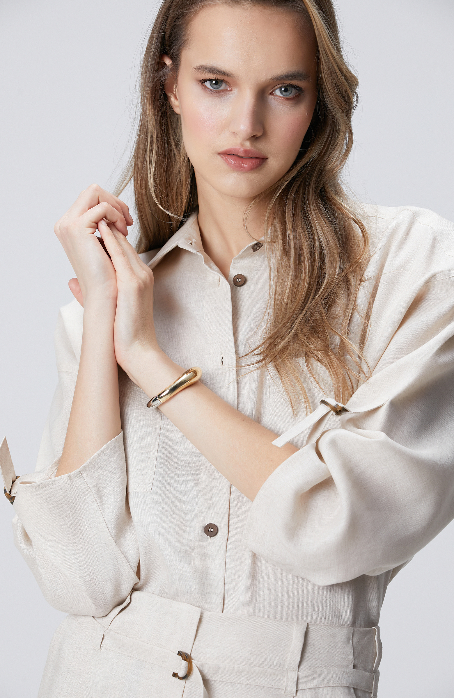 Silver Gold Kadın Metal Bileklik