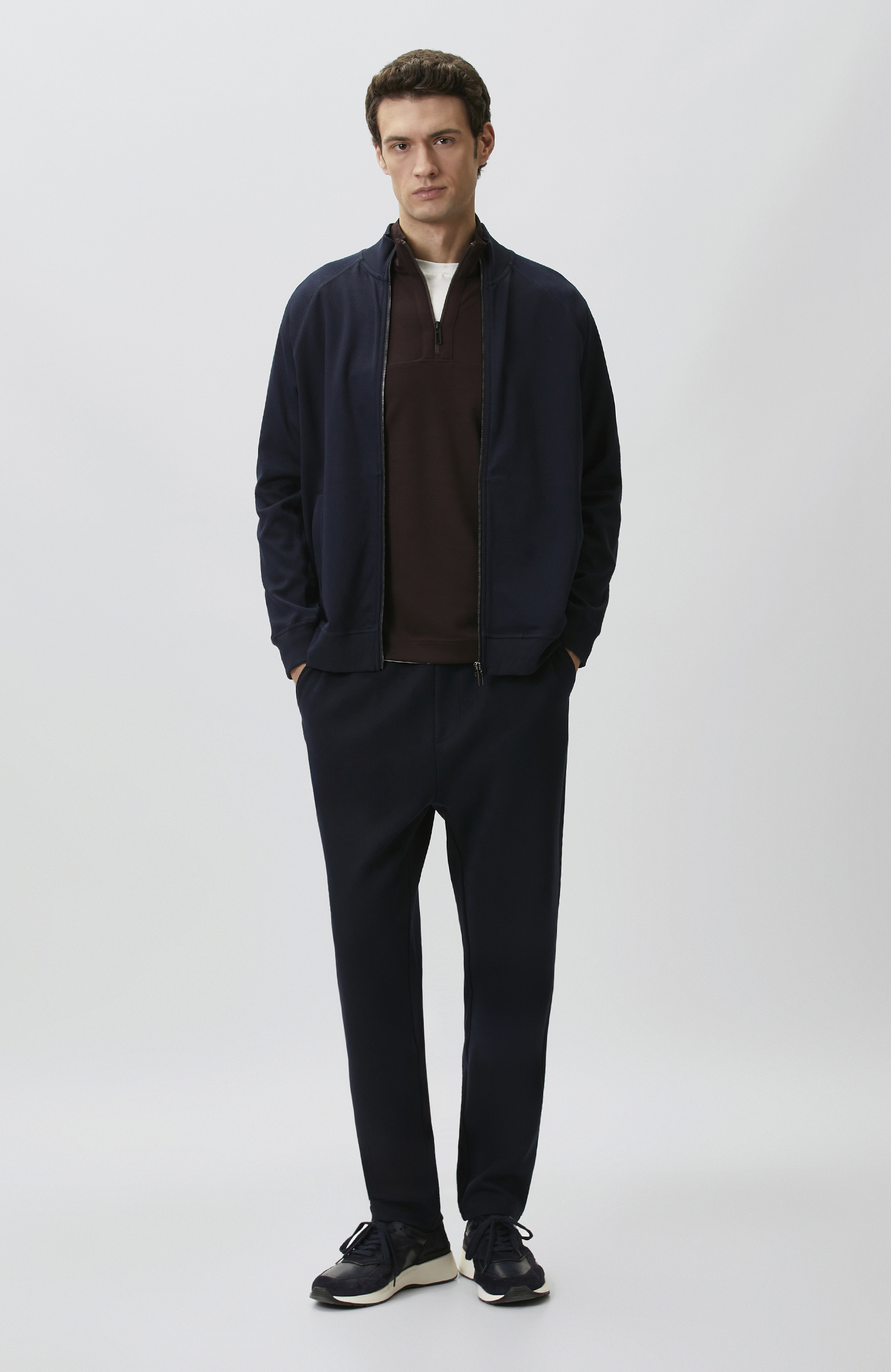 Lacivert Fermuarlı Sweatshirt