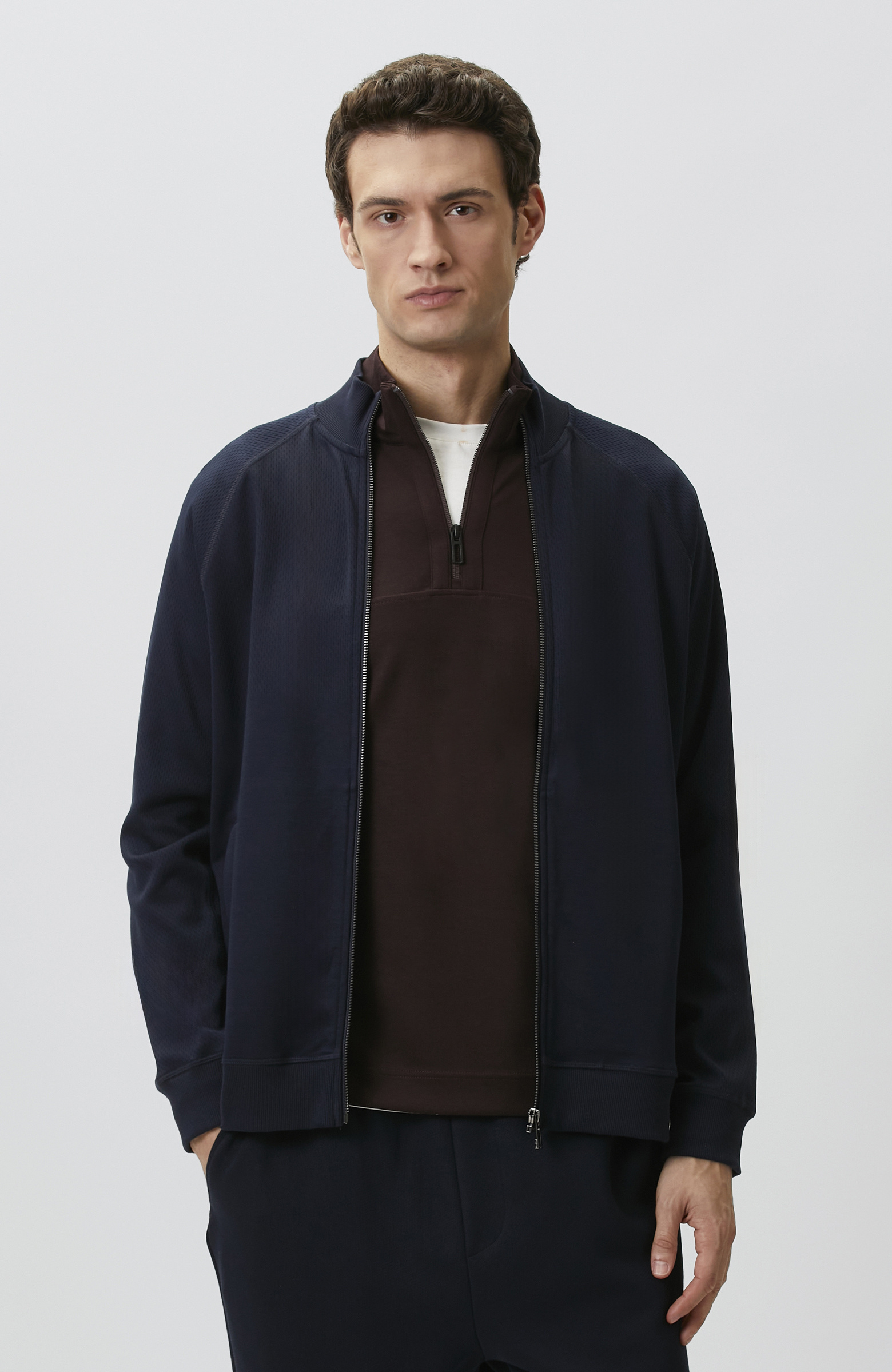 Lacivert Fermuarlı Sweatshirt