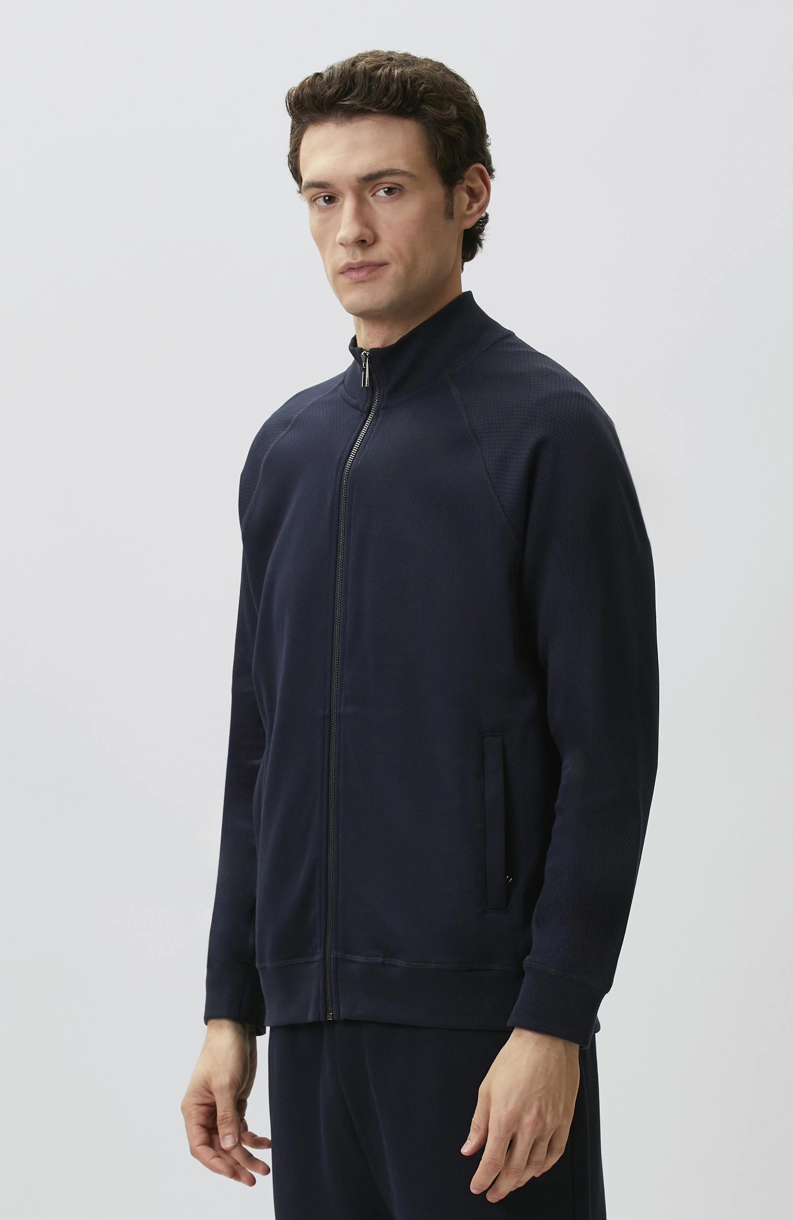 Lacivert Fermuarlı Sweatshirt
