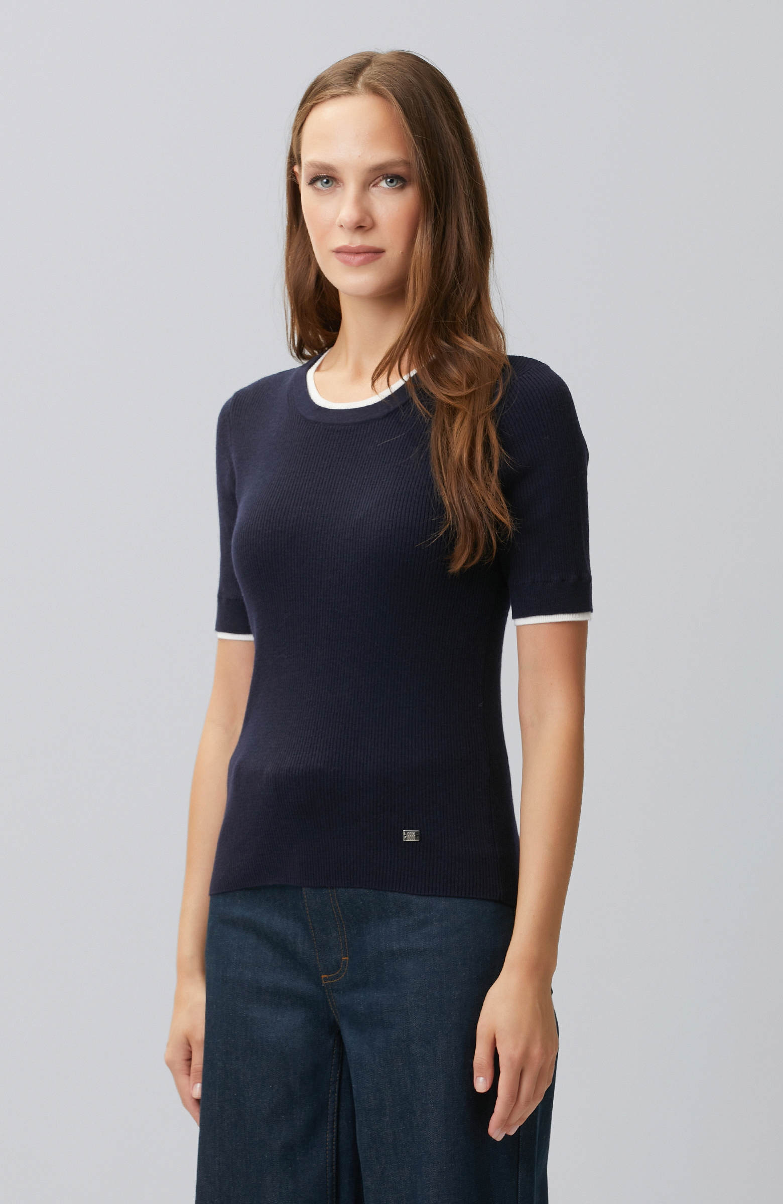 Double Color Short Sleeve Knitwear
