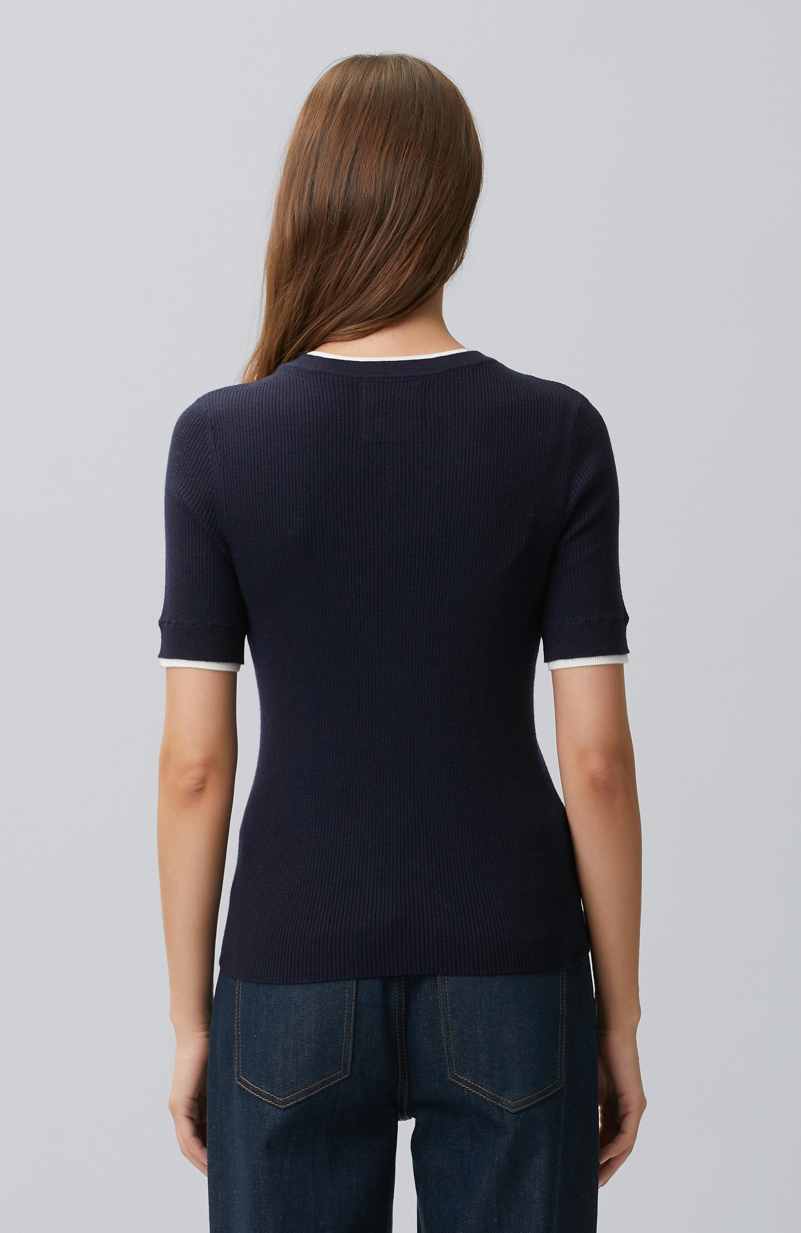 Double Color Short Sleeve Knitwear