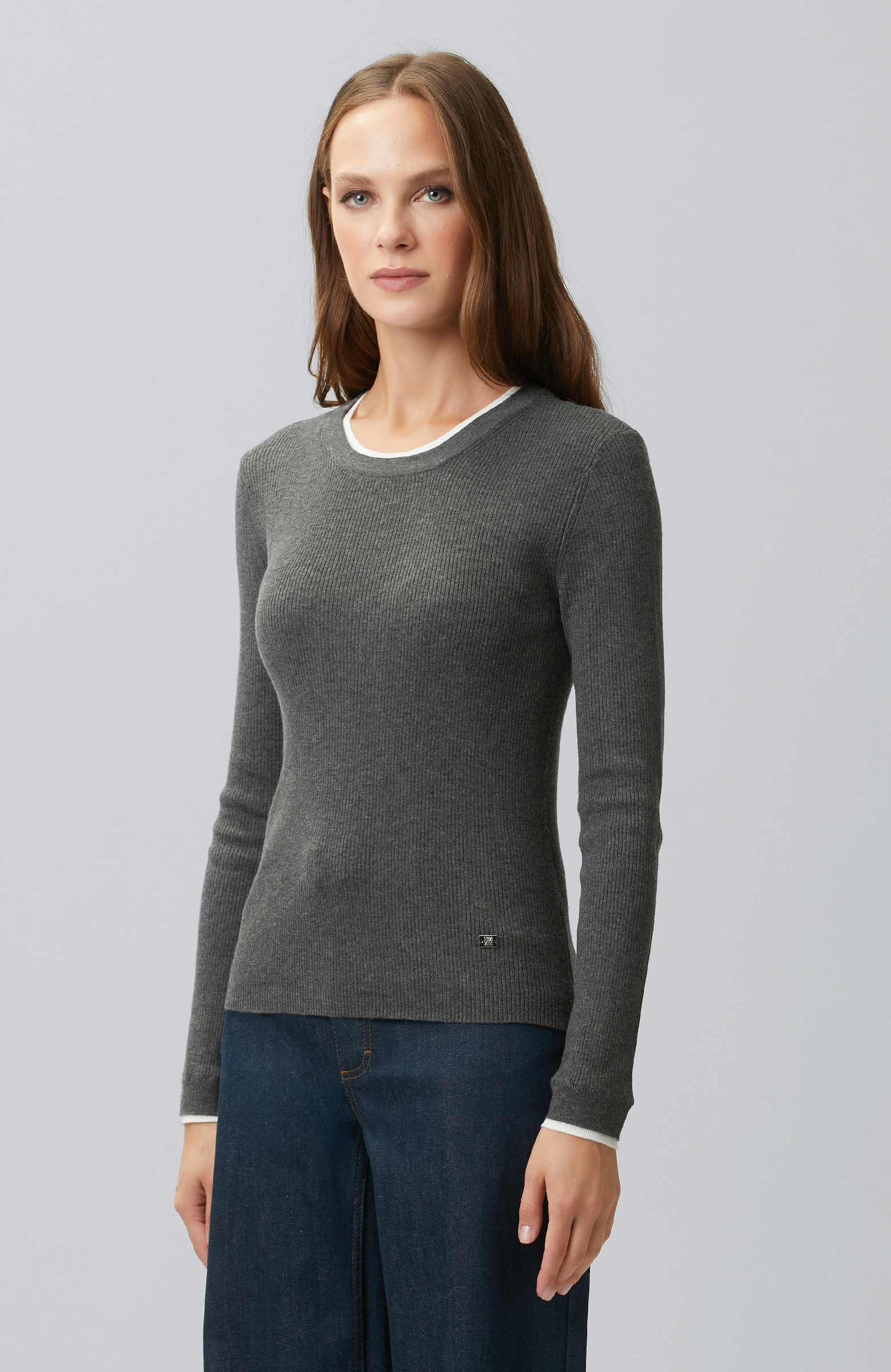 Double Color Long Sleeve Knitwear