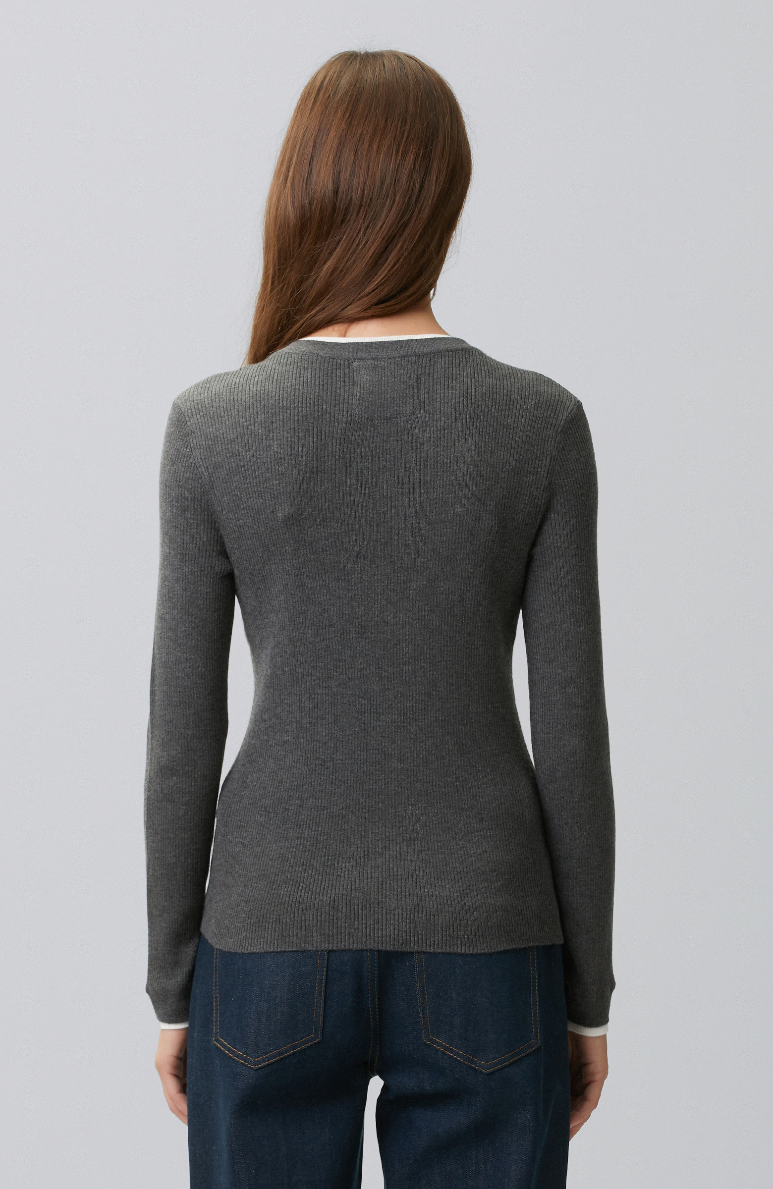 Double Color Long Sleeve Knitwear