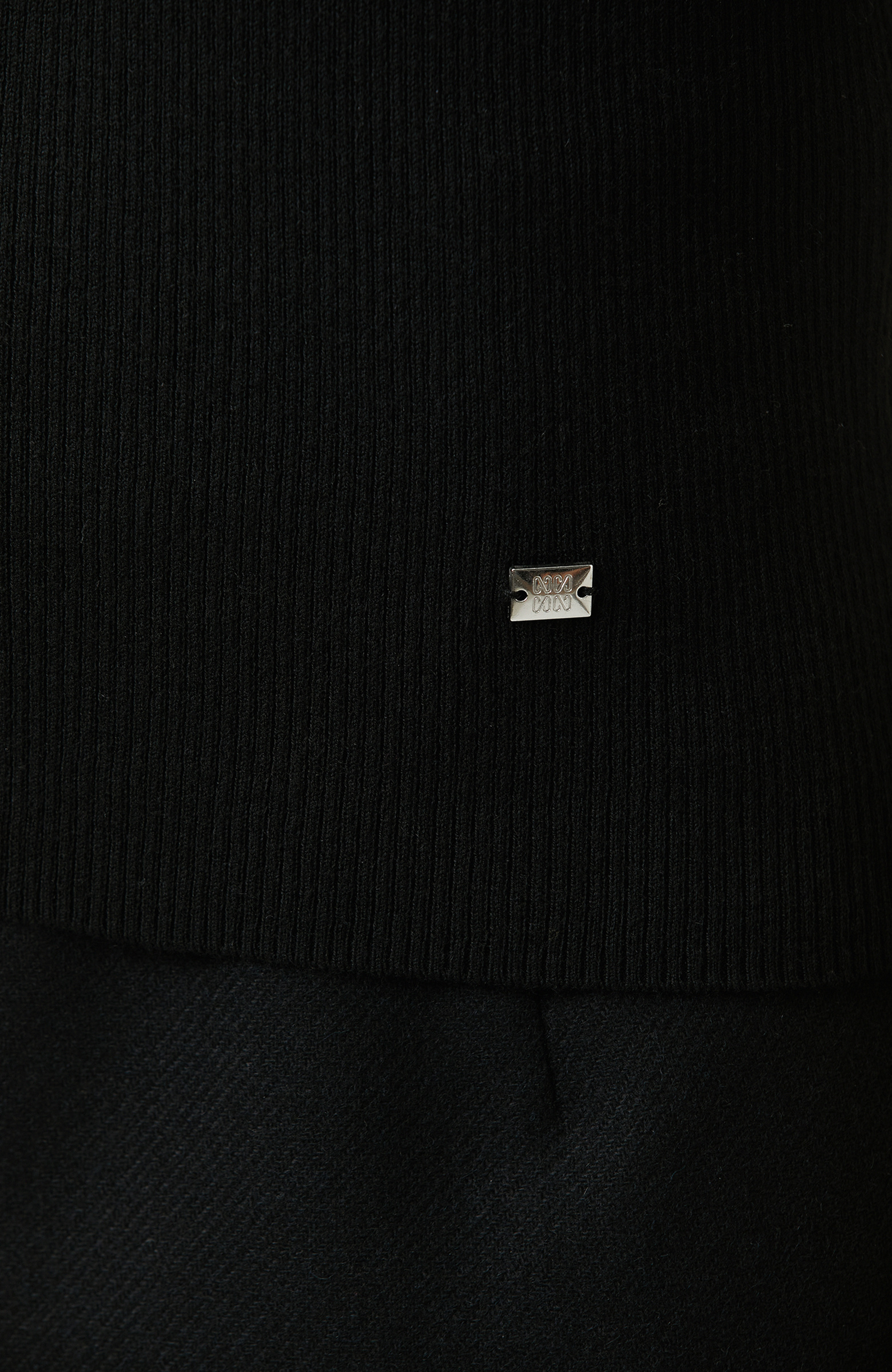 Black Short Sleeve Wool Blend Knitwear Sweater