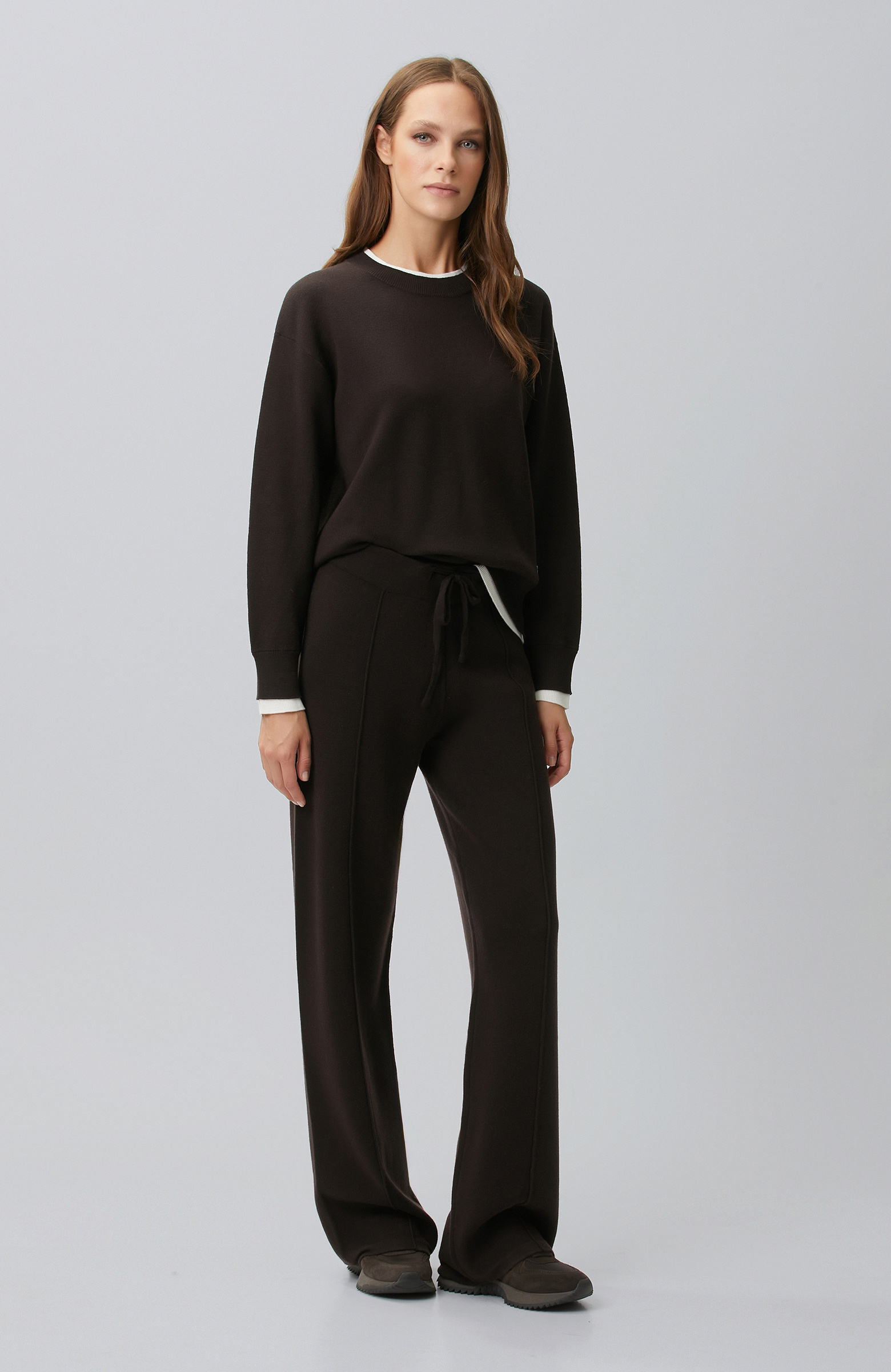 Bitter Brown Double Color Oversize Sweater