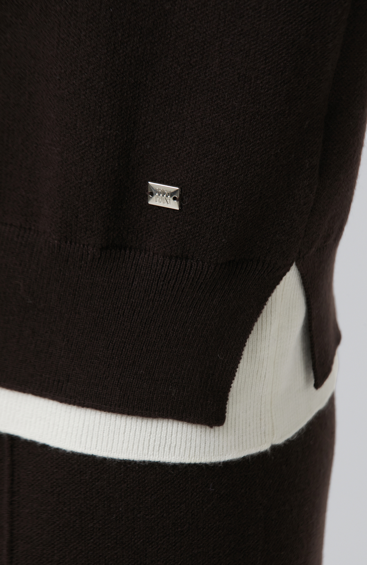 Bitter Brown Double Color Oversize Sweater