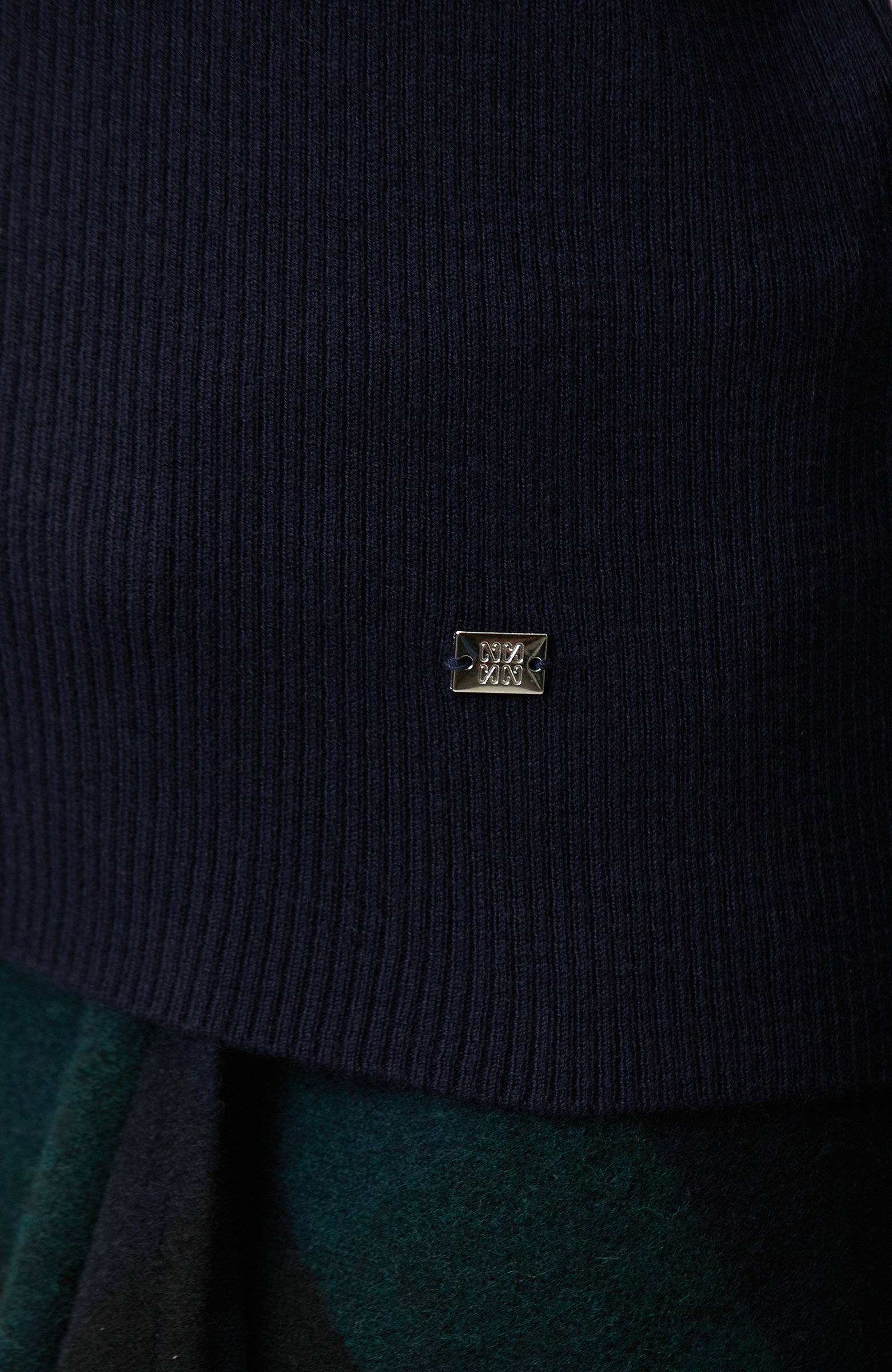 Navy Blue Polo Neck Knitwear Sweater