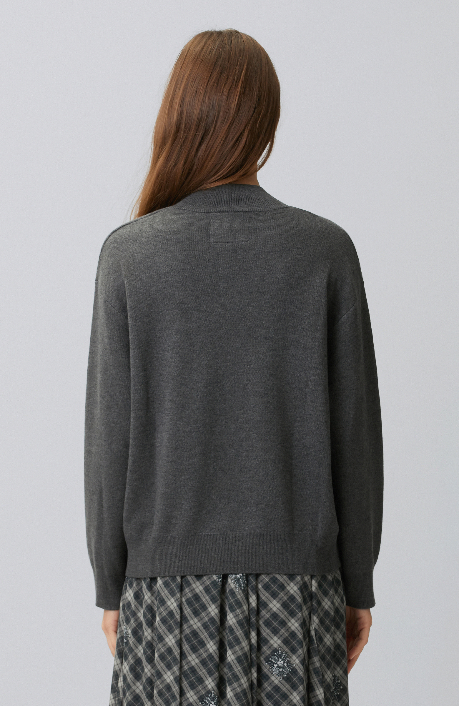 Anthracite High Collar Knitwear Sweater