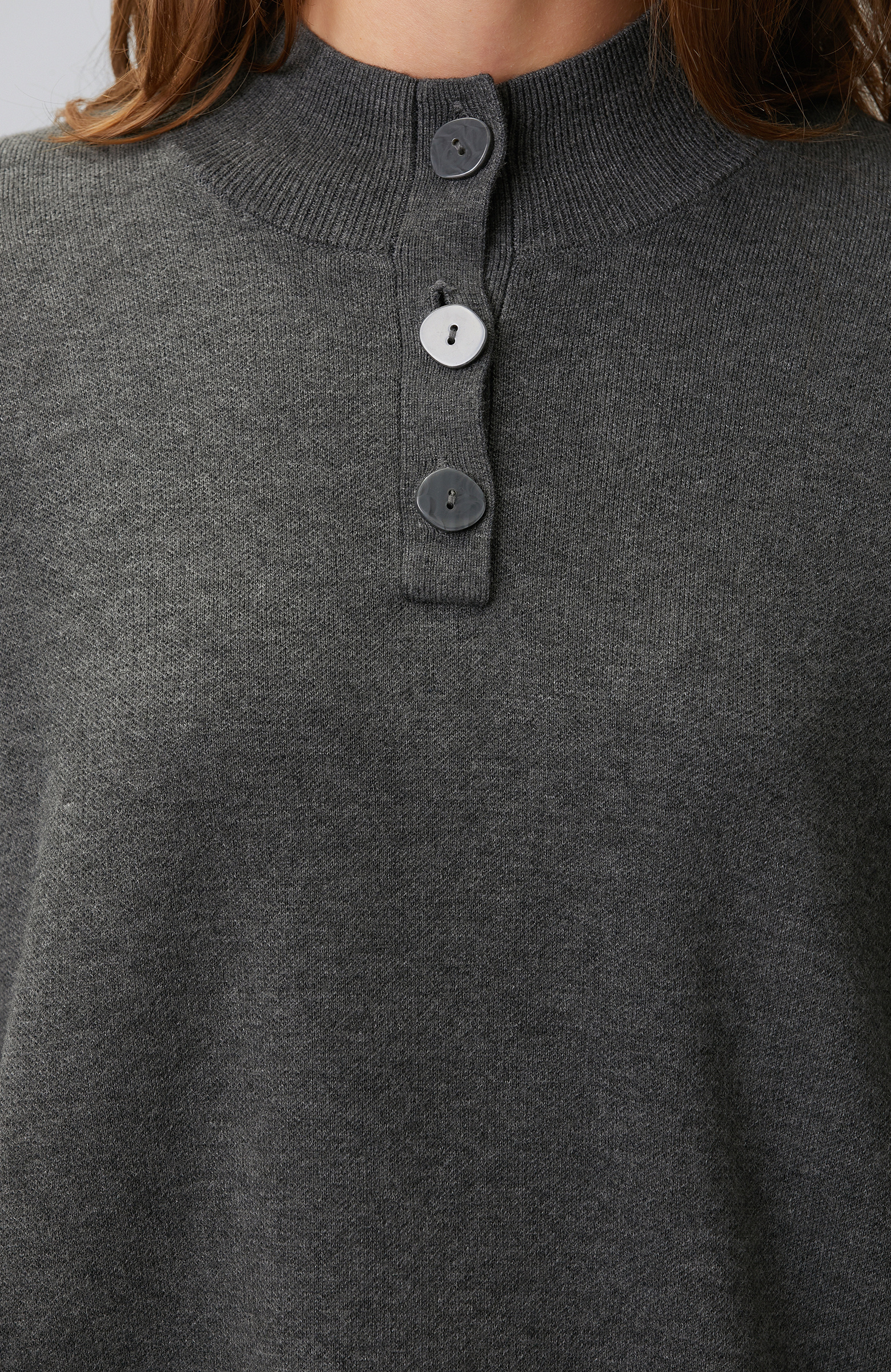 Anthracite High Collar Knitwear Sweater