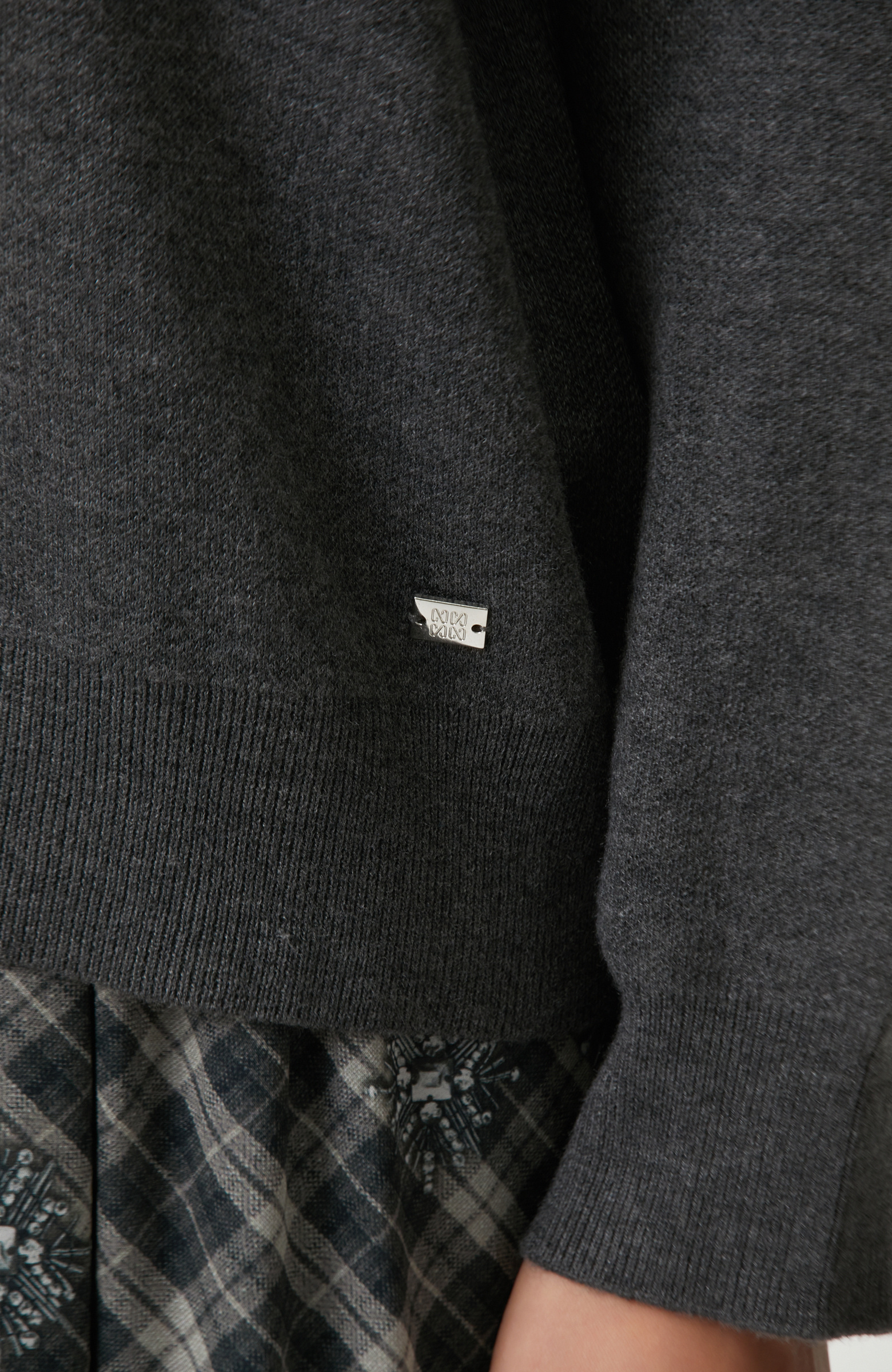 Anthracite High Collar Knitwear Sweater