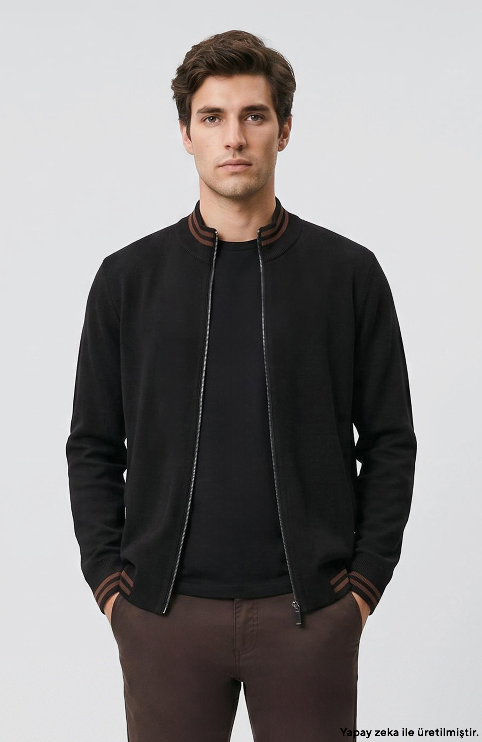 Black Knitwear Coat