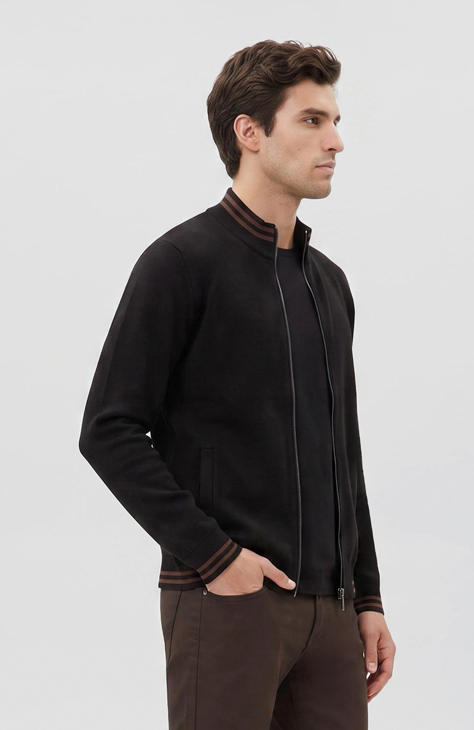 Black Knitwear Coat