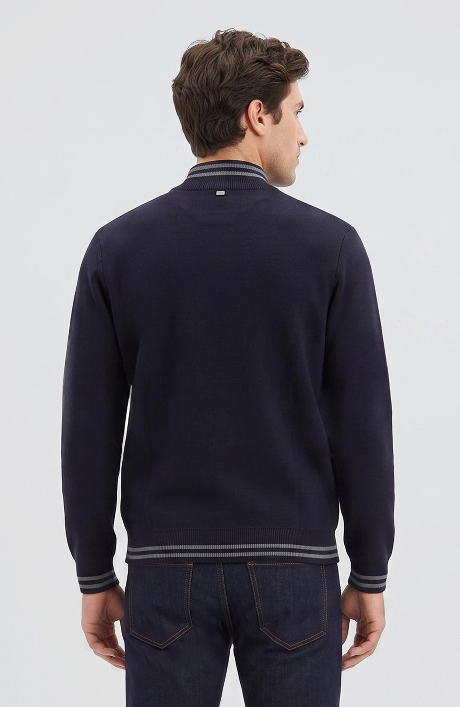 Navy Blue Knitwear Coat