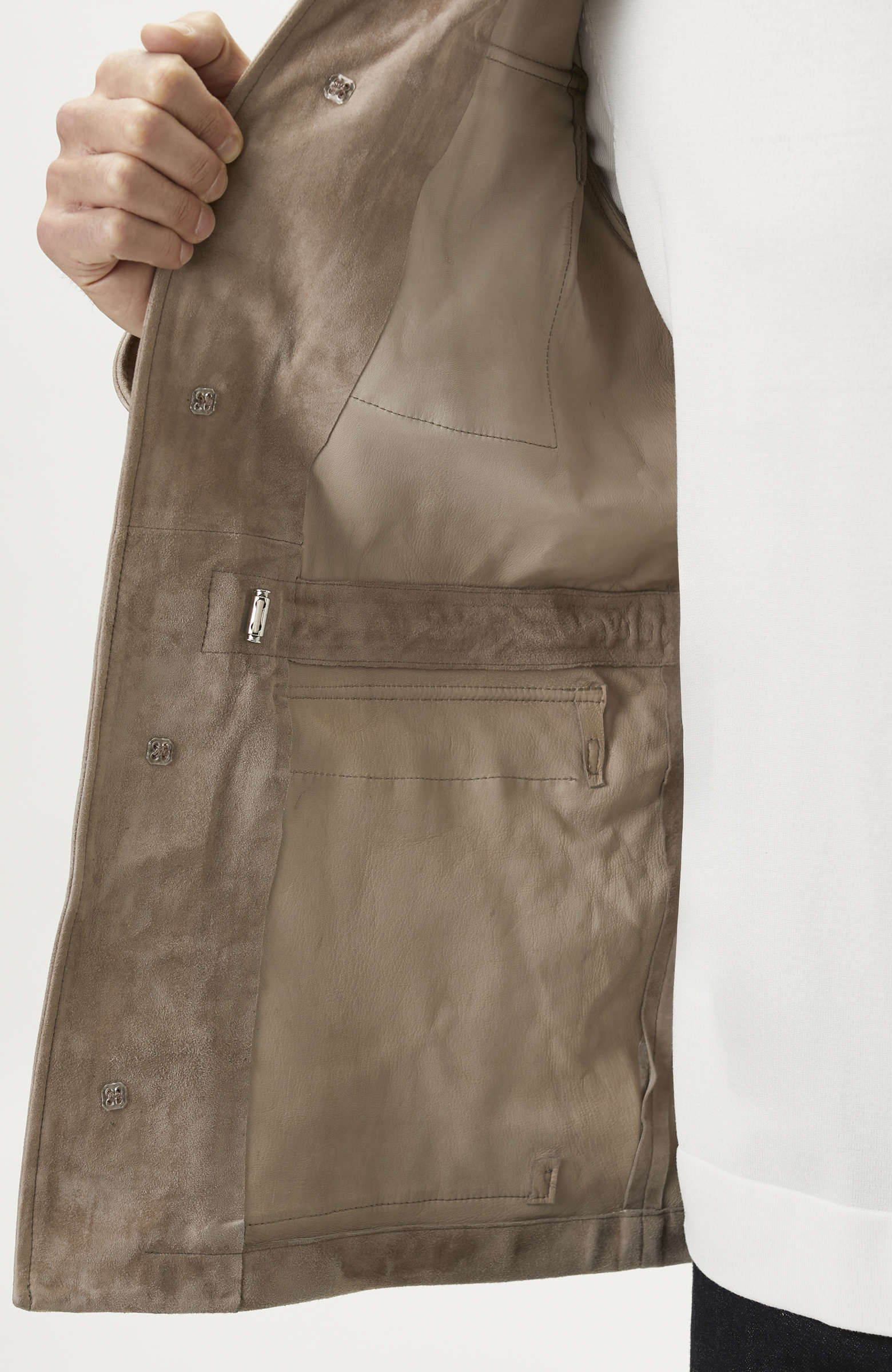 Limited Vizon Süet Deri Coat Ceket