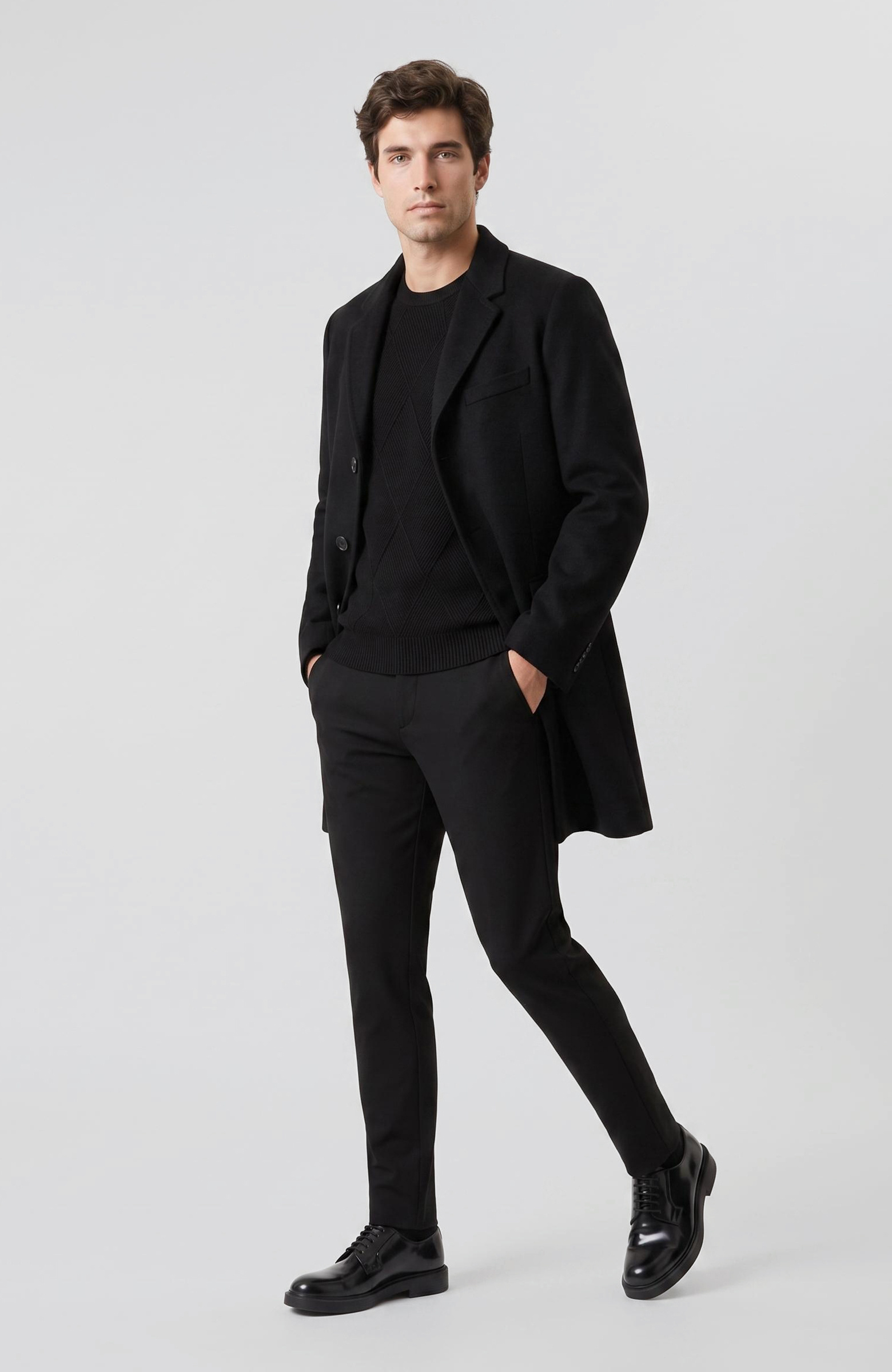 Black Diamond Patterned Knitwear Sweater